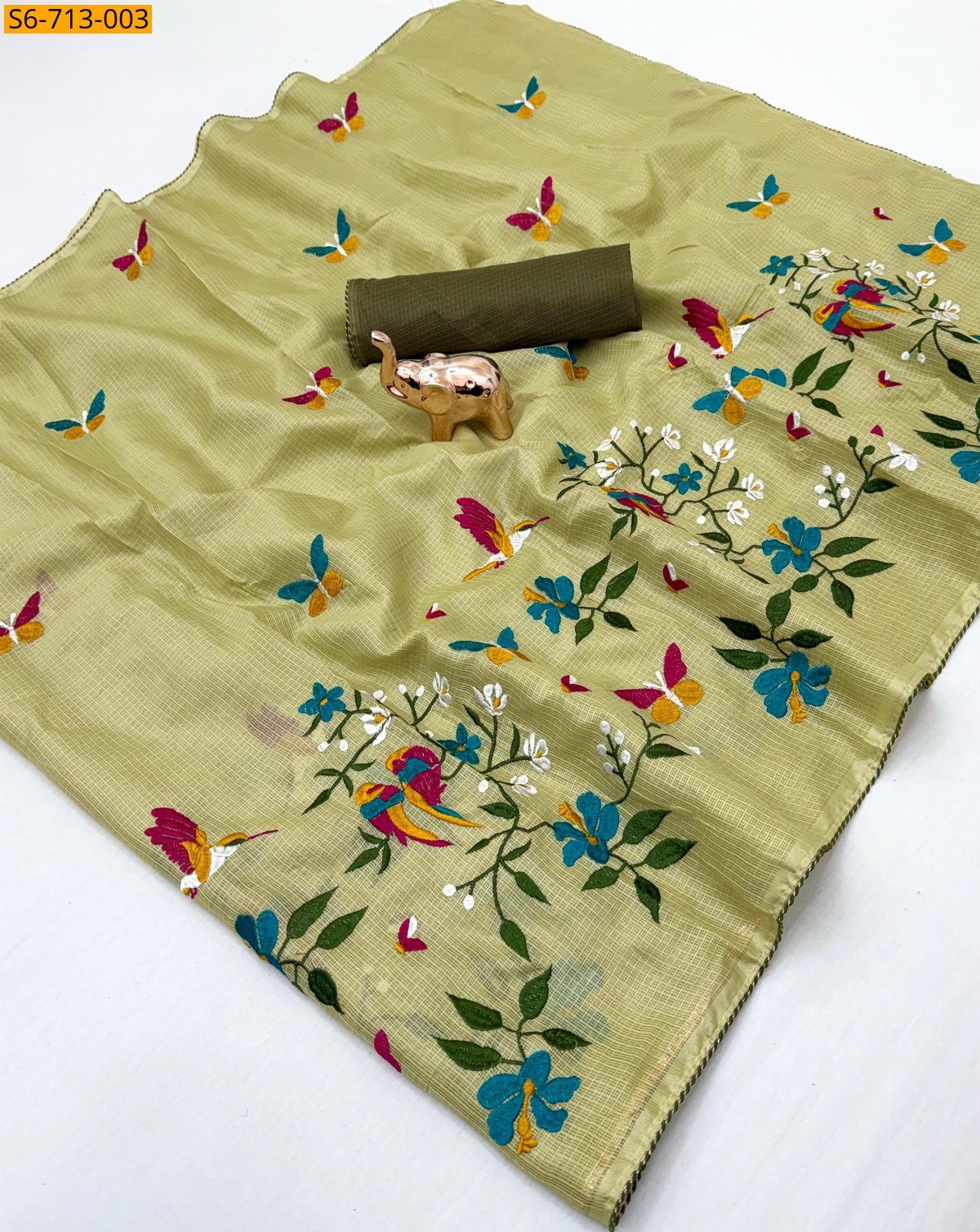 Geen Premium kota Embroidery Saree