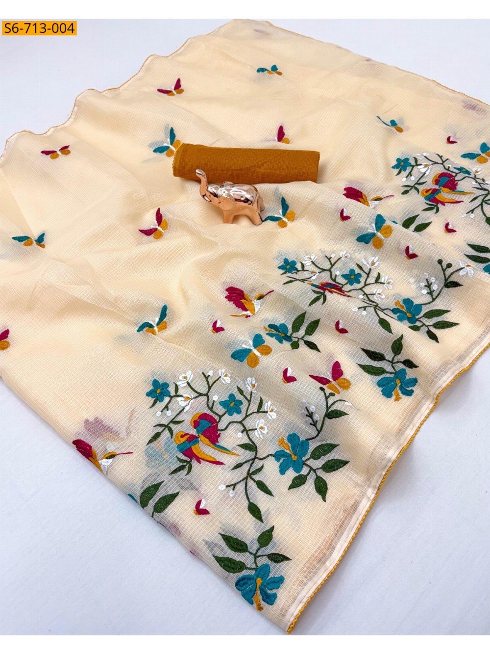 Premium kota Embroidery Saree