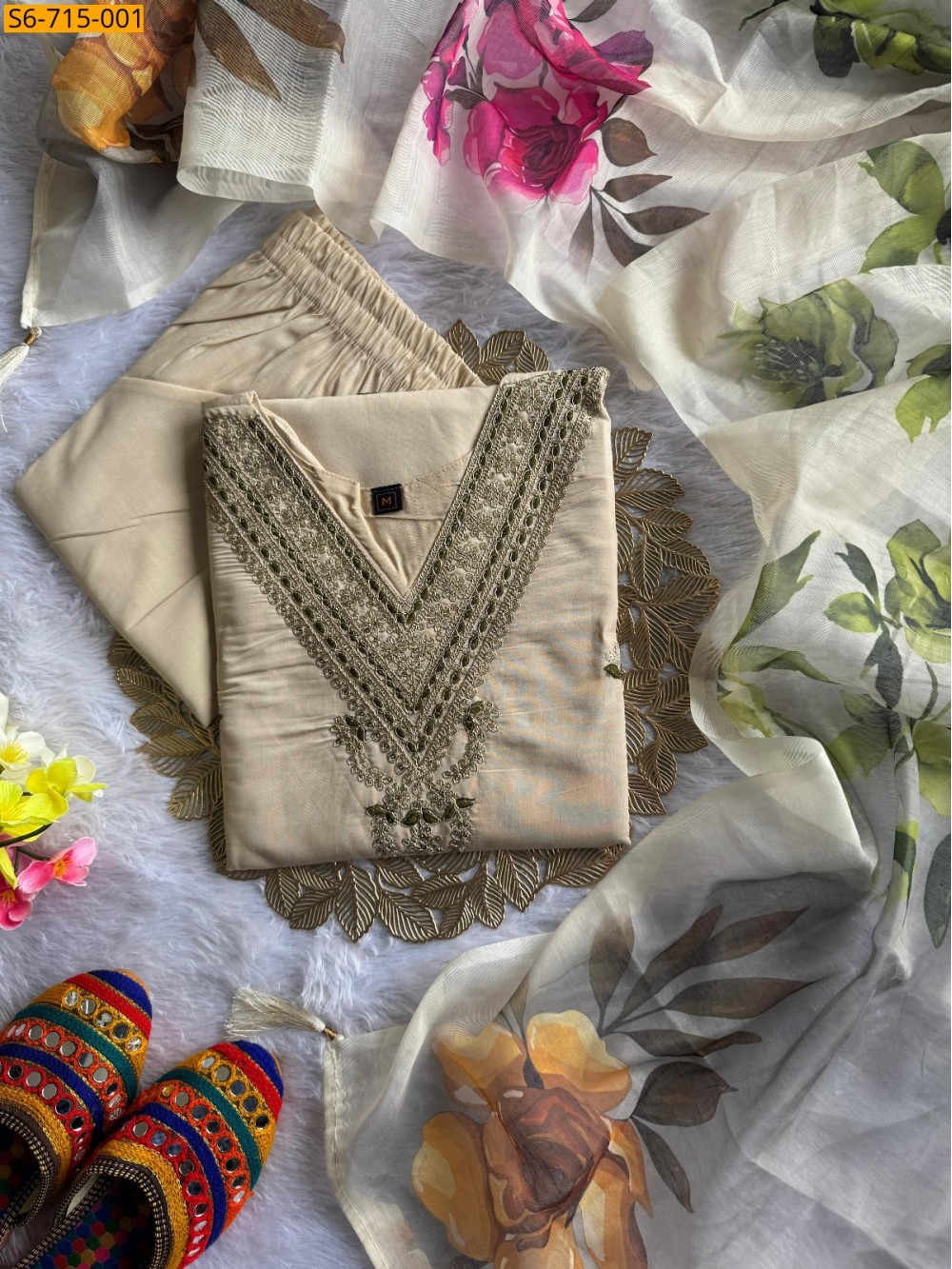 Sandal Roman Silk Kurti Pant Dupatta Set Sandal Roman Silk Kurti Pant Dupatta Set