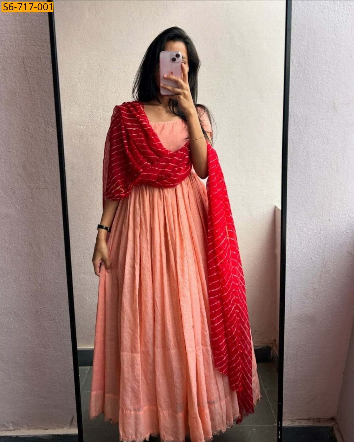 Peach Alfino Chiffon Gown