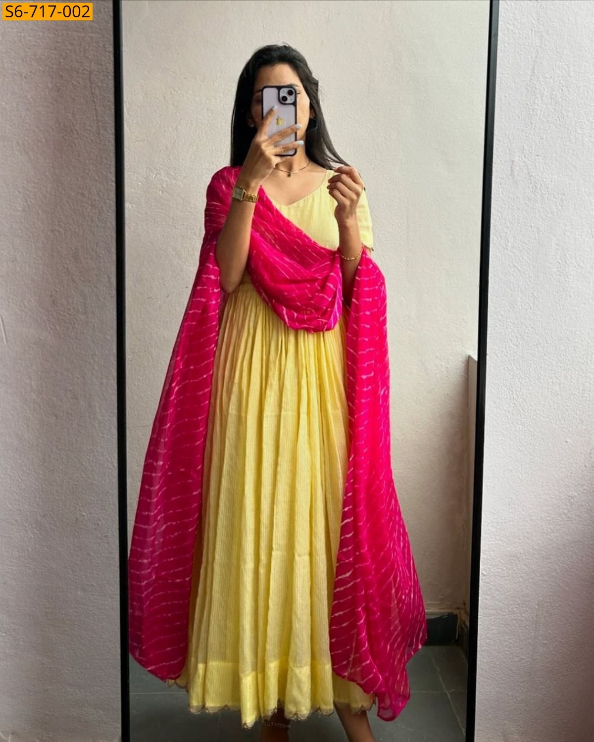 Yellow Alfino Chiffon Gown