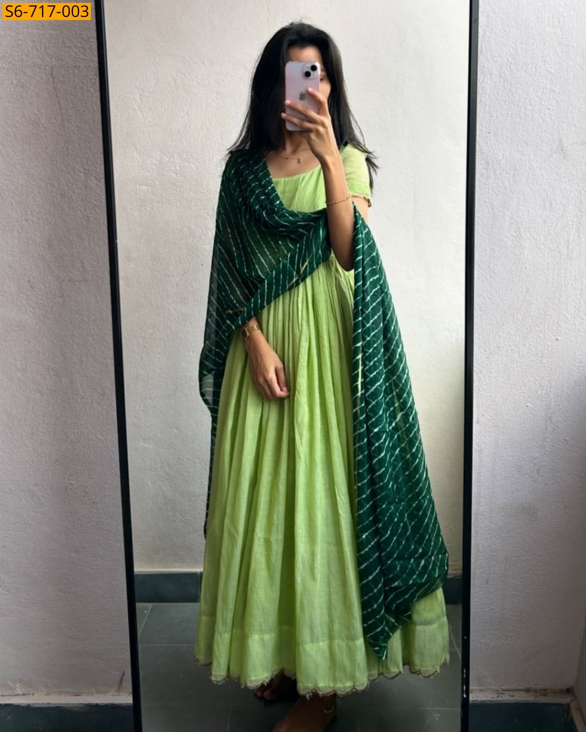 Green Alfino Chiffon Gown