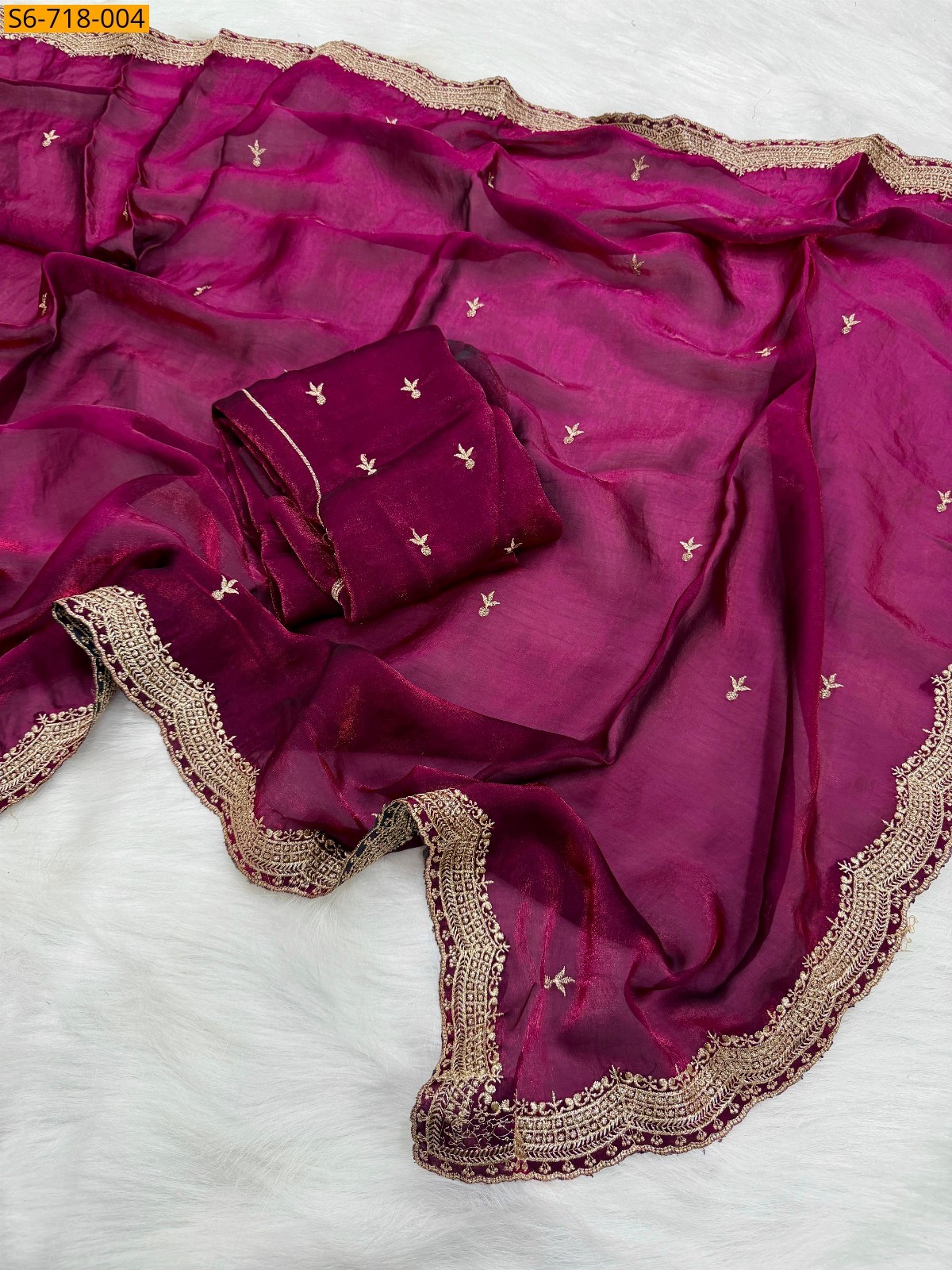 Pink Soft Space Silk Saree