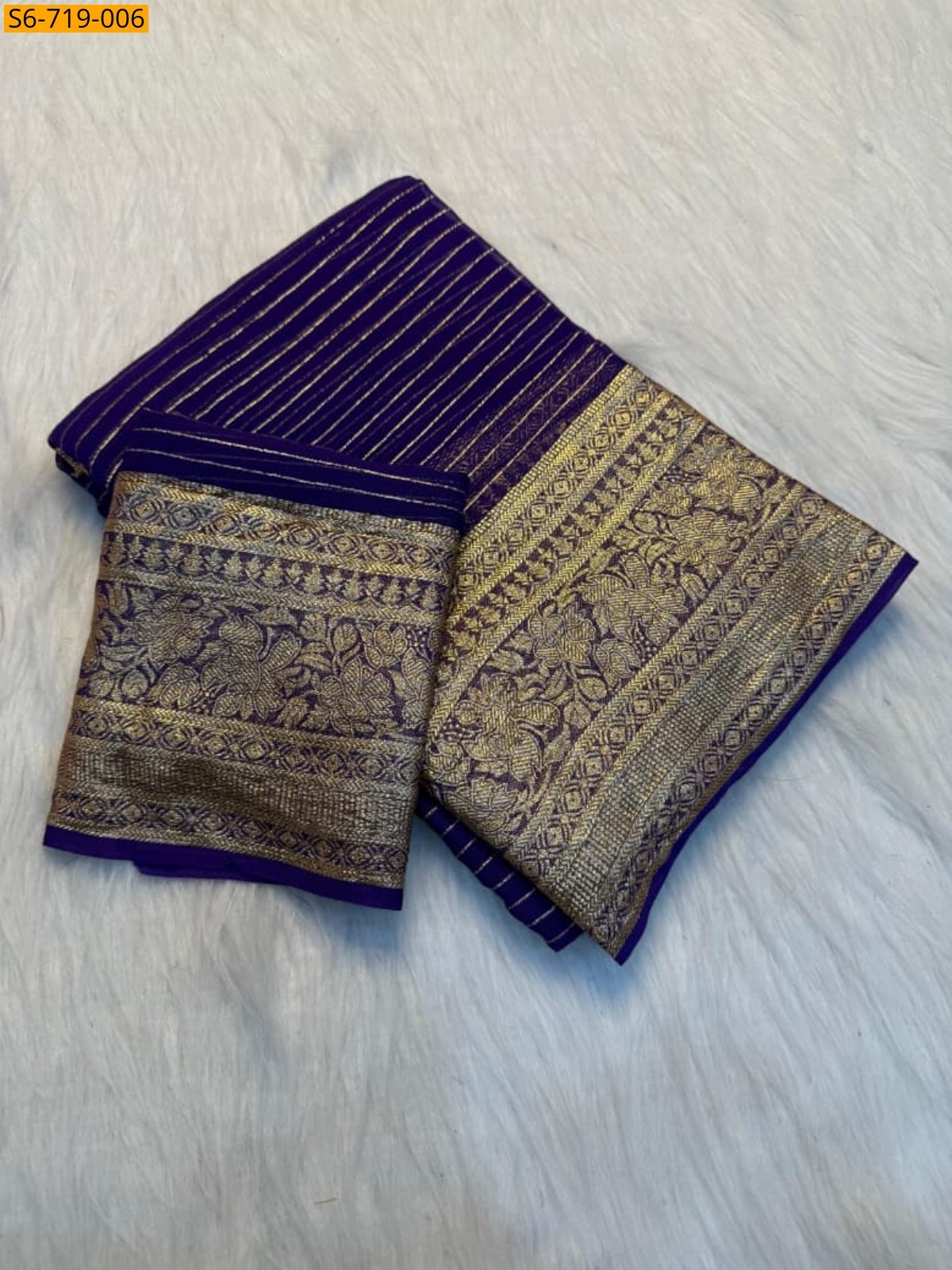 Violet Viscose Georgette Saree