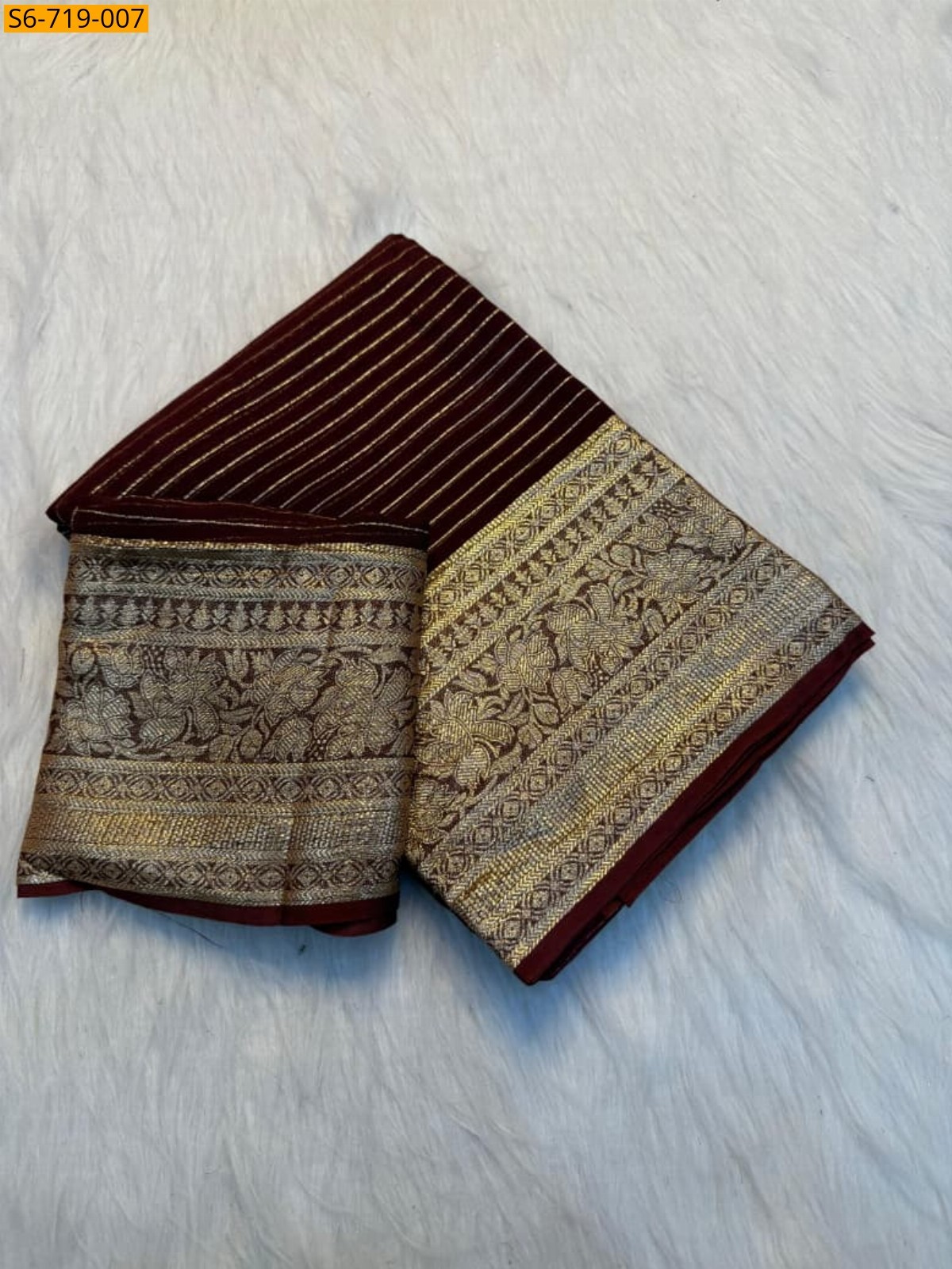 Brown Viscose Georgette Saree