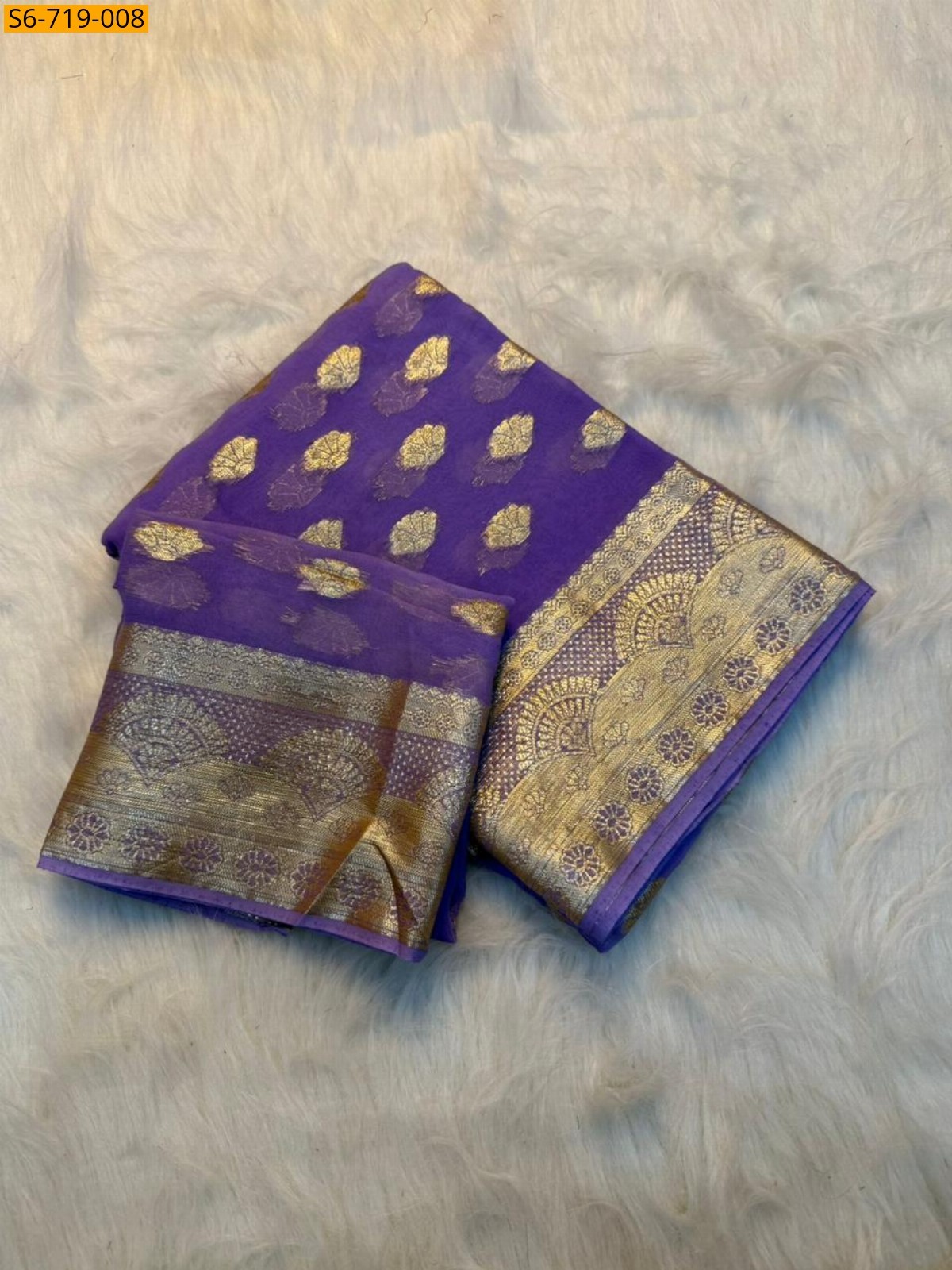 Lavender Viscose Georgette Saree