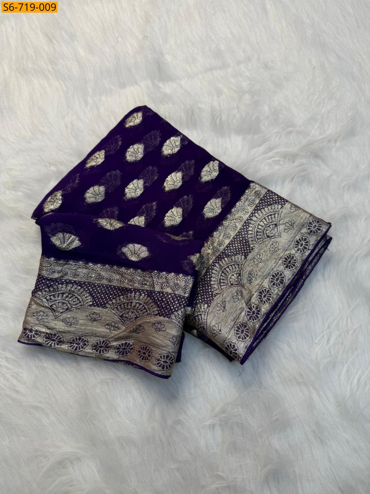 Violet Viscose Georgette Saree