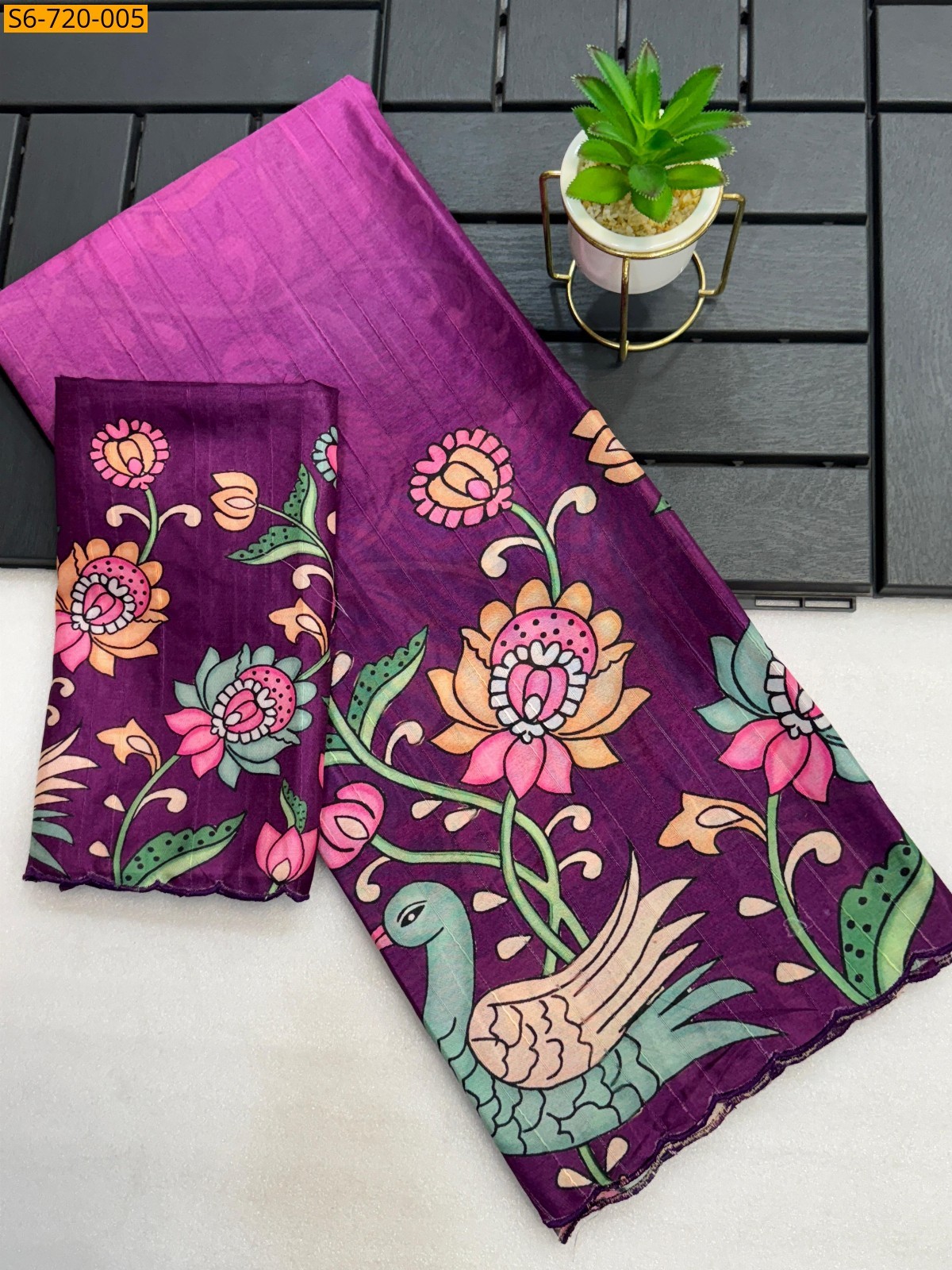 Purple Soft Space Silk Saree