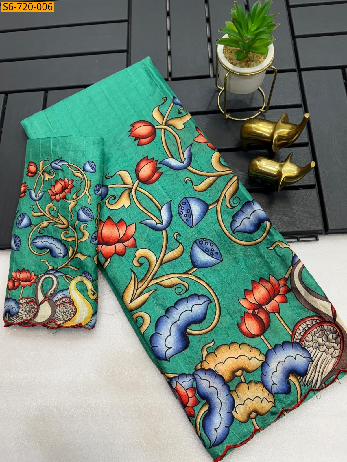 Rama Green Soft Space Silk Saree