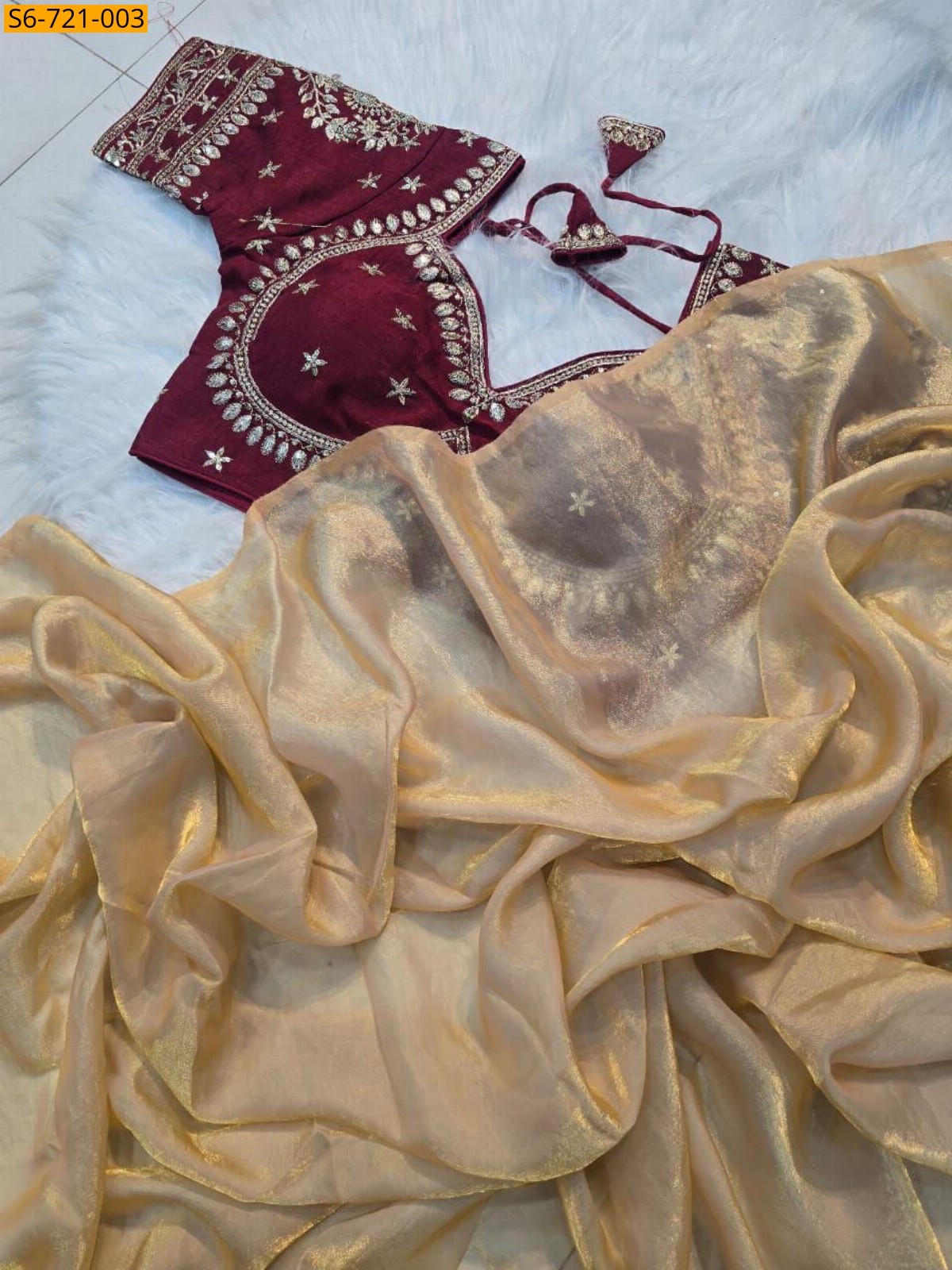 Sandal Space silk Saree