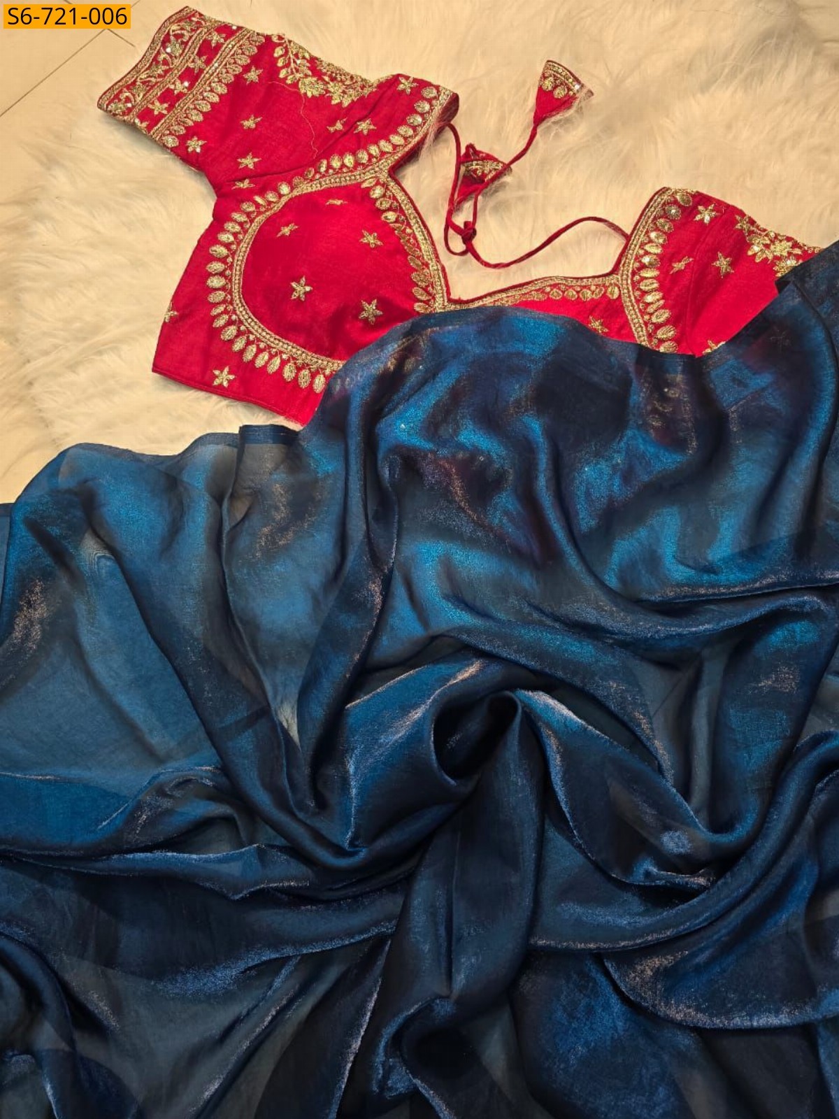 Blue Space silk Saree