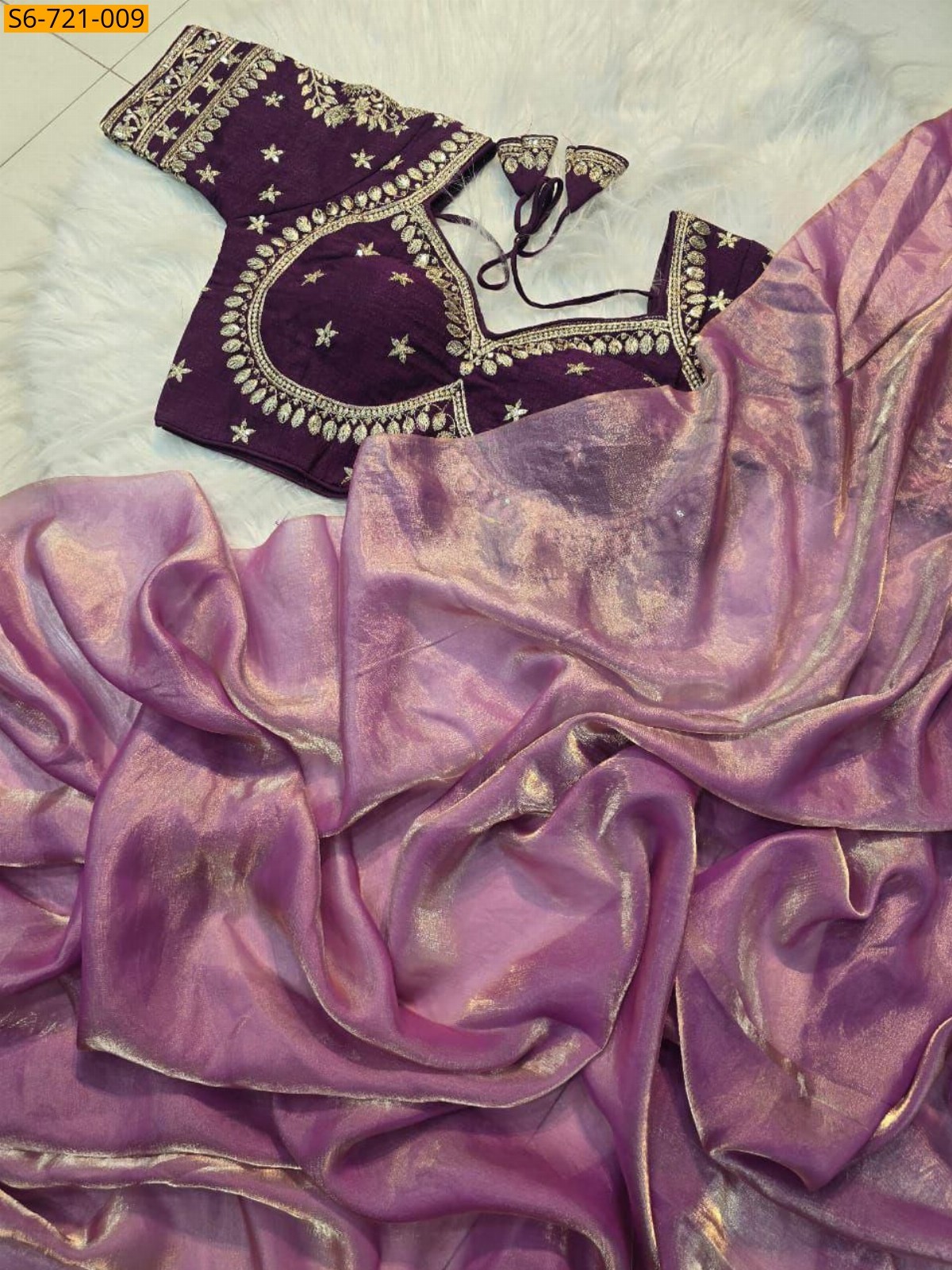 Pink Space silk Saree