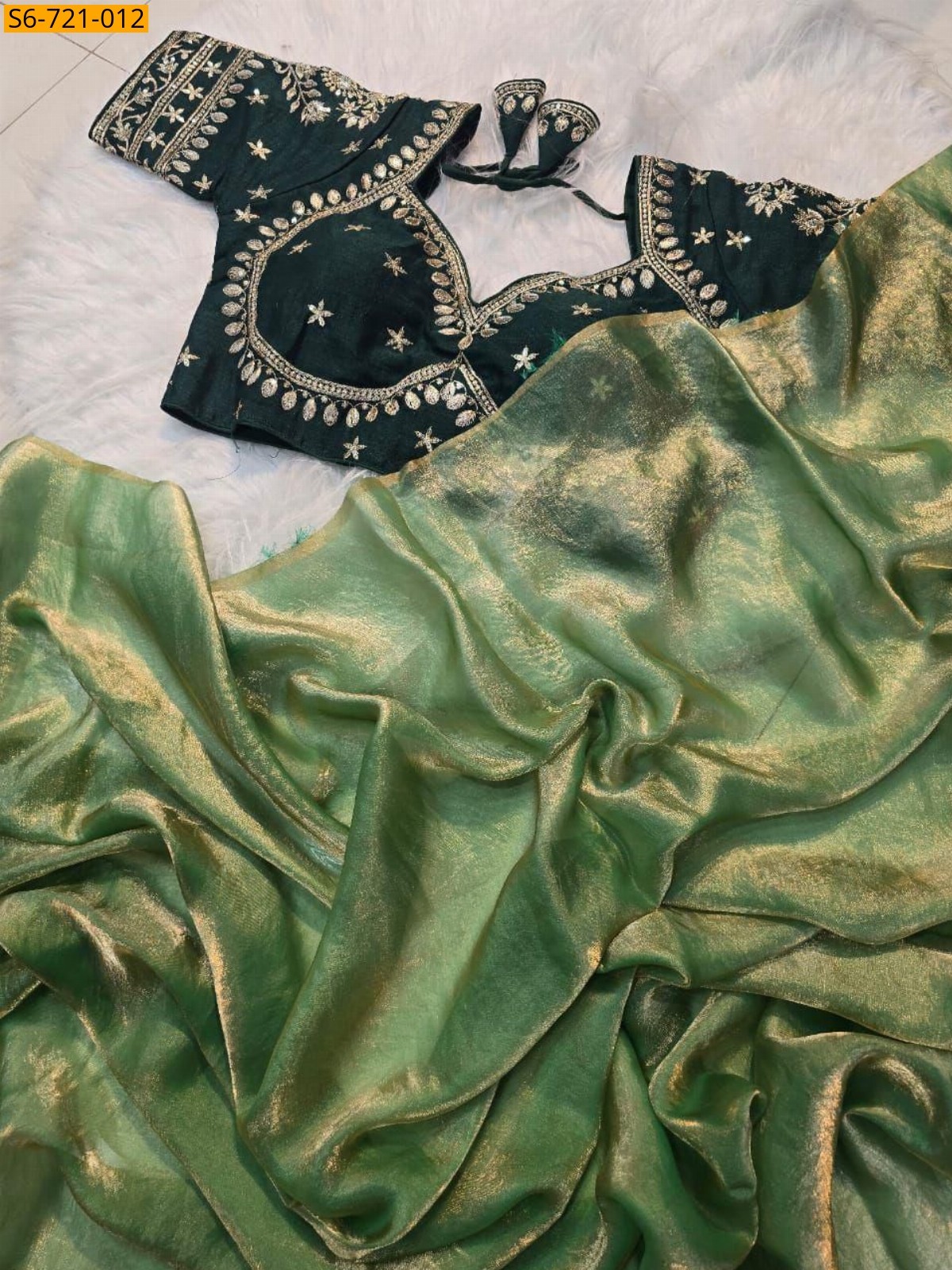 Green Space silk Saree