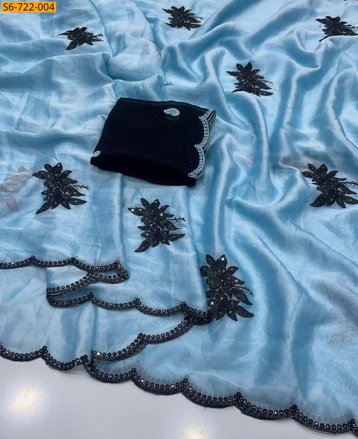 Blue Rangoli Silk Saree