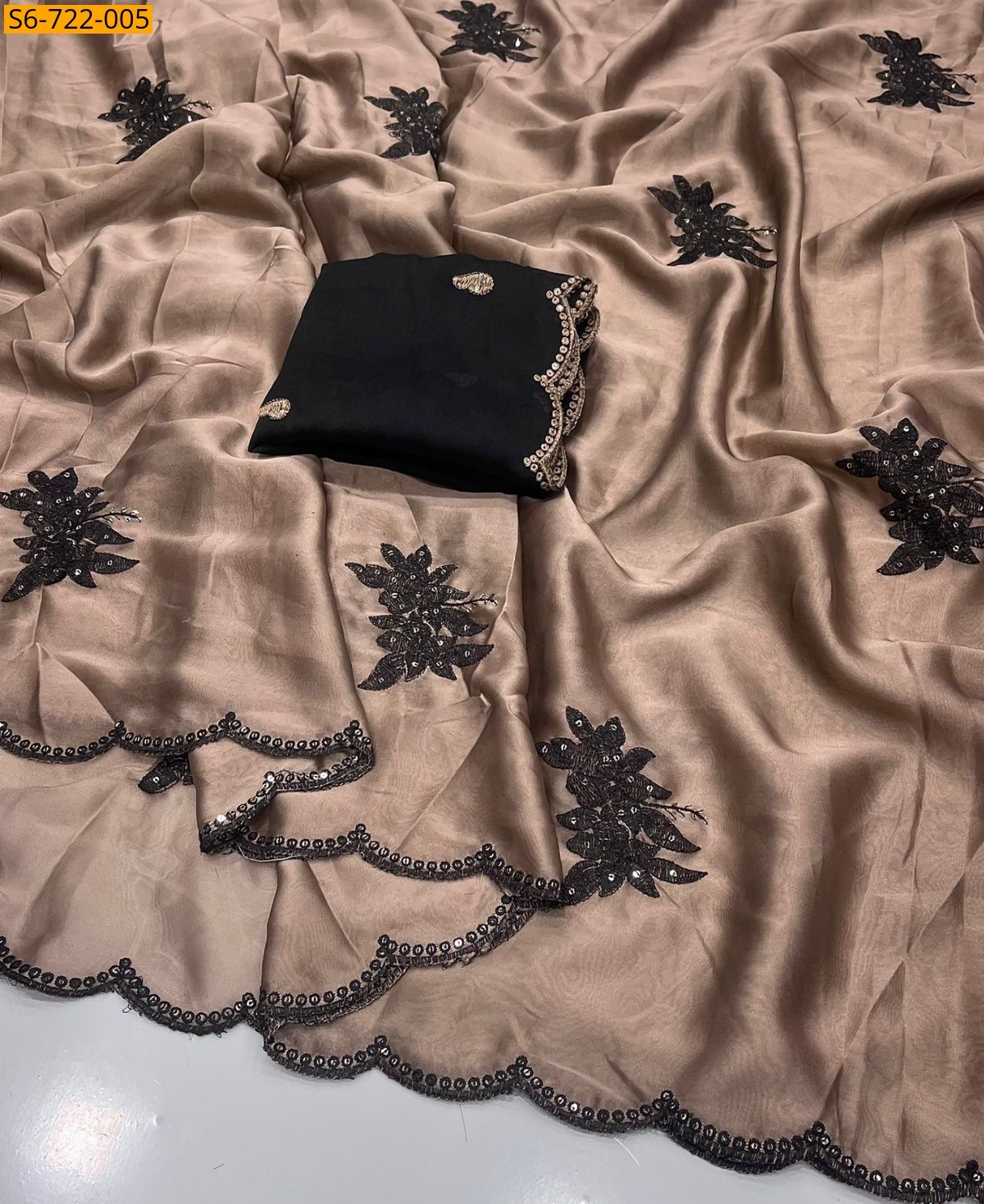 Brown Rangoli Silk Saree