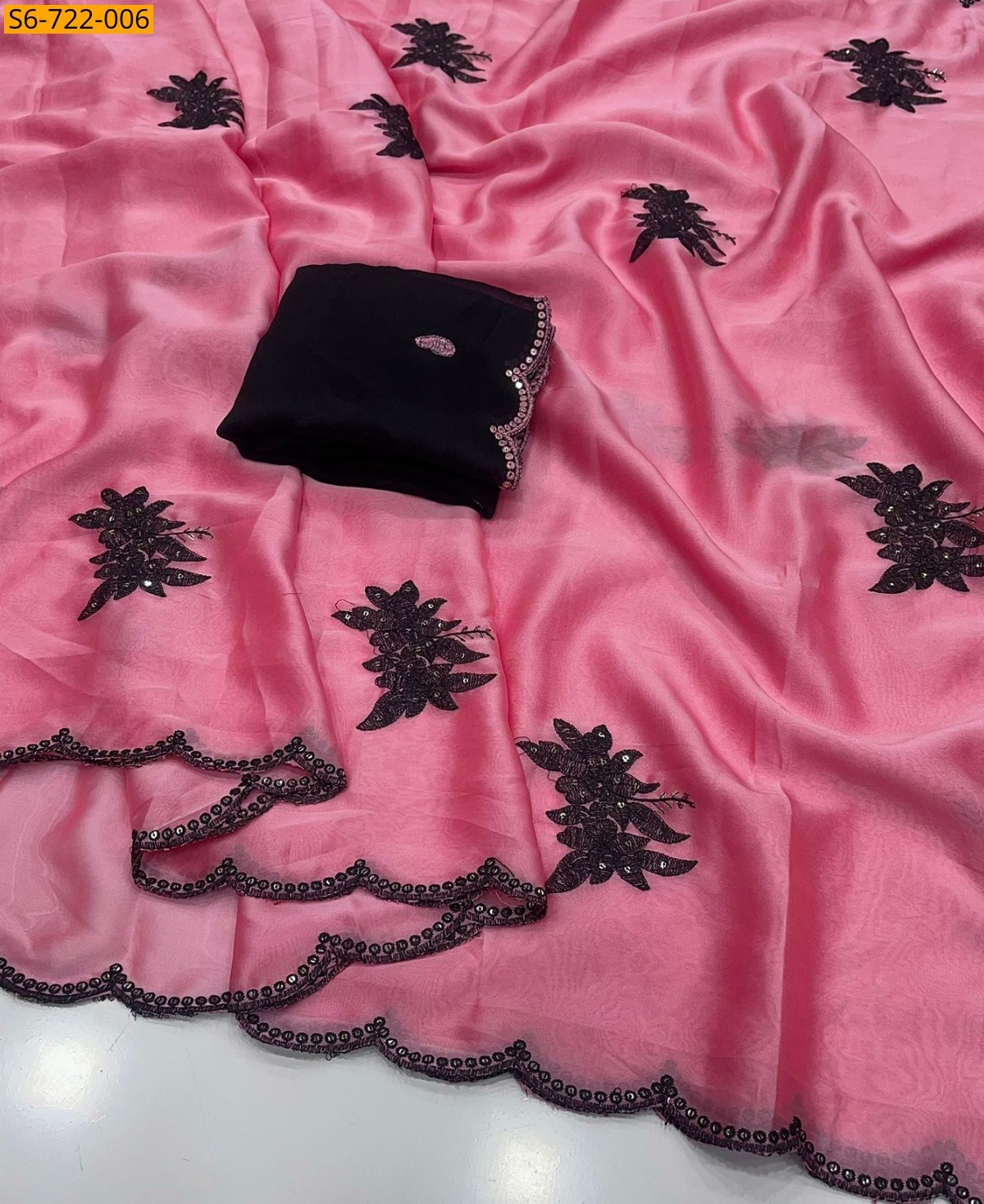 Peach Rangoli Silk Saree