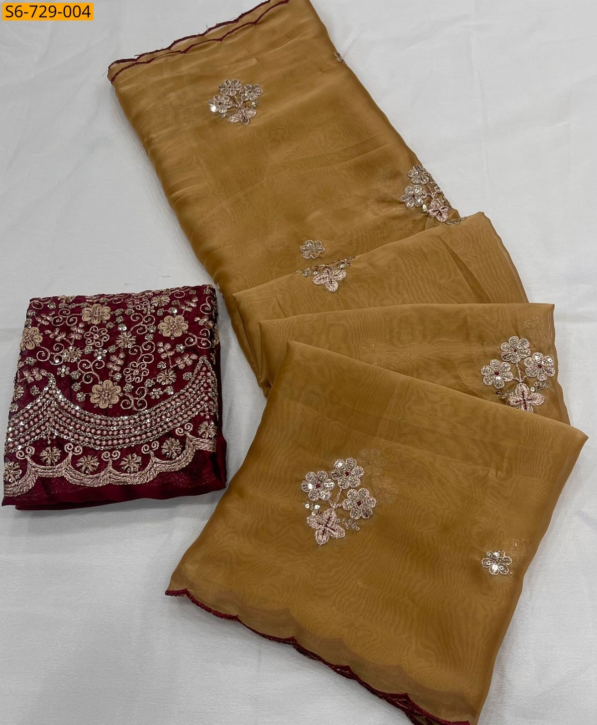 Mustard Yellow Rangoli Tissue Saree