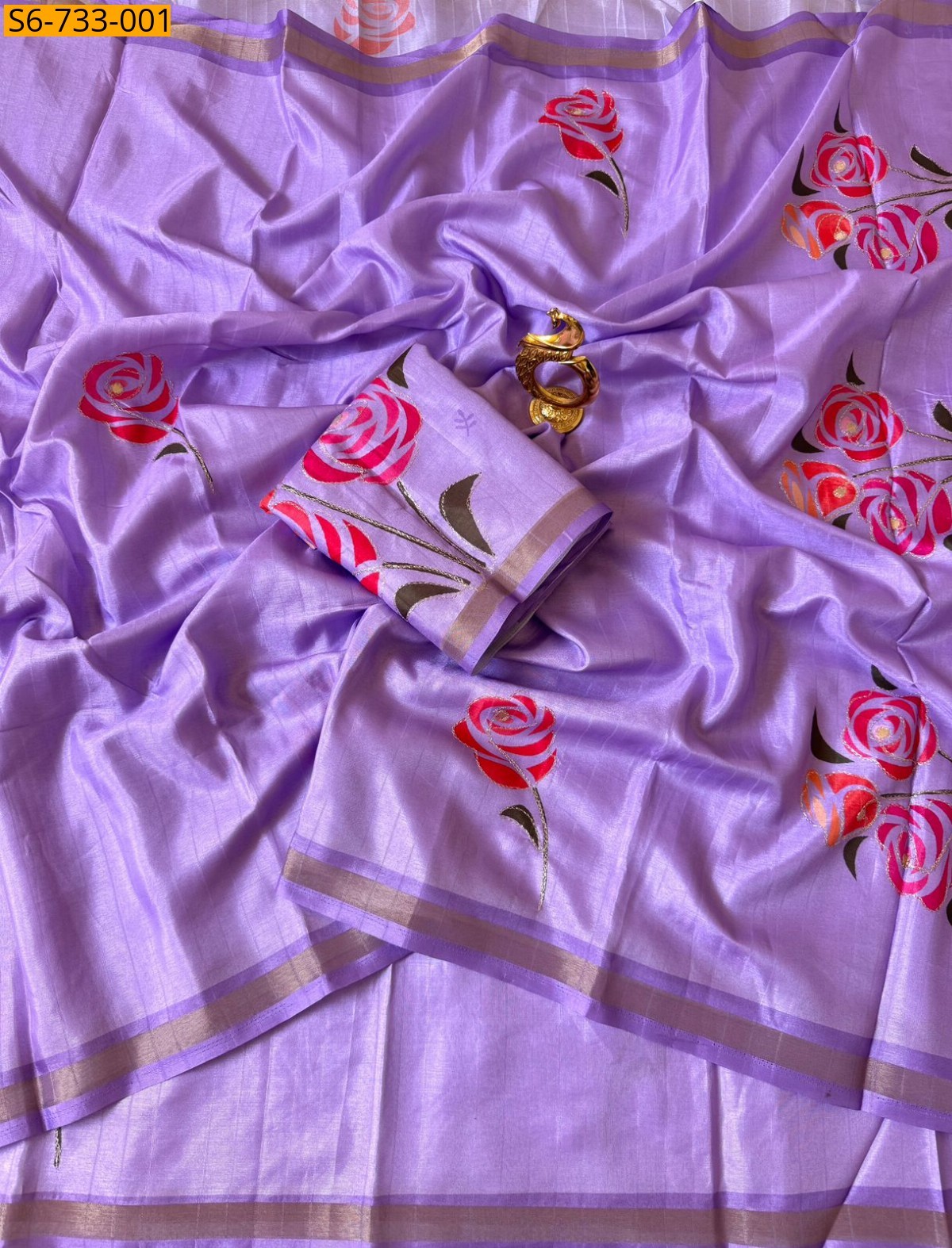 Lavender Matka Silk Saree