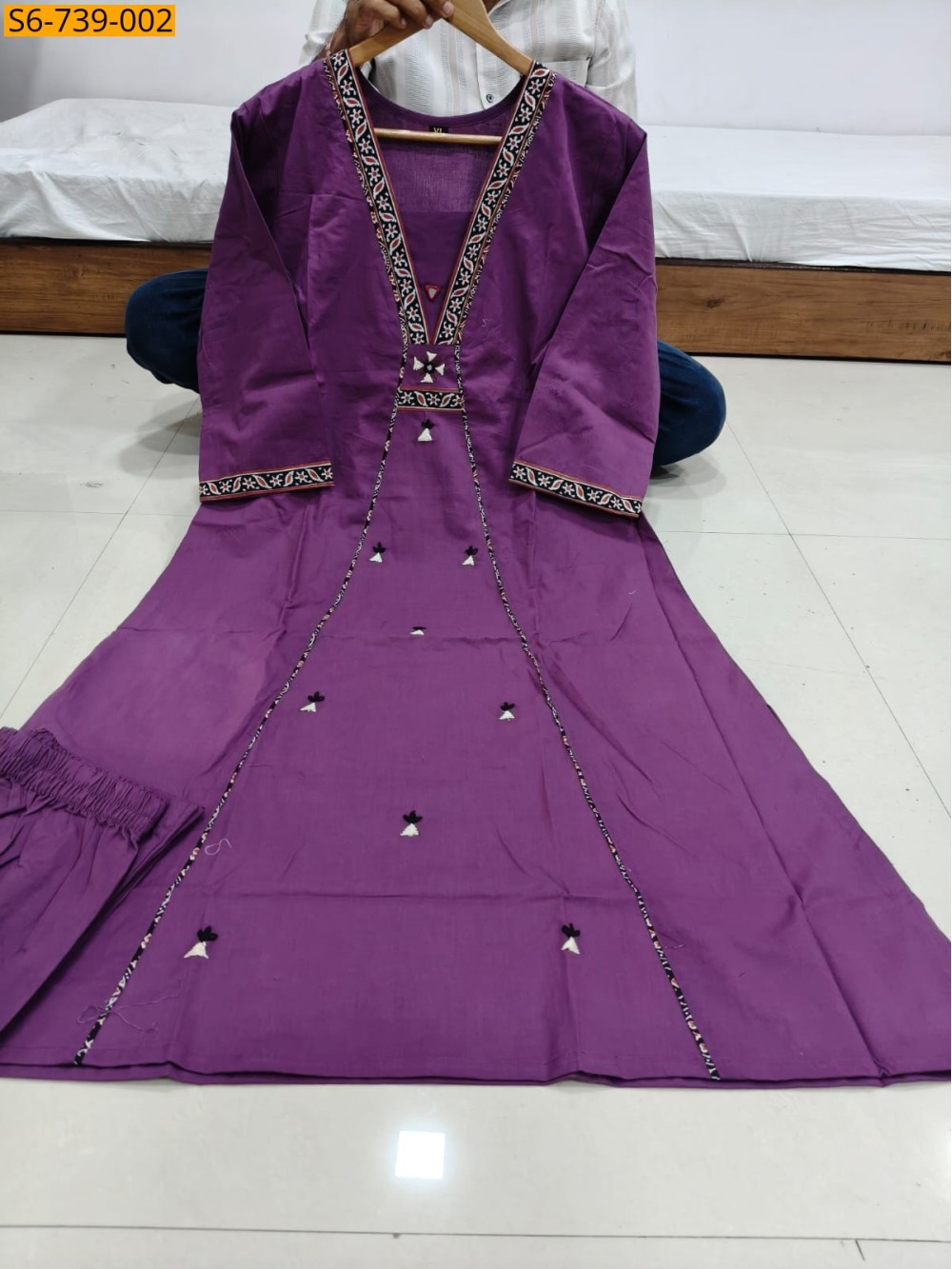 Cotton A Line Kurti with Plazzo