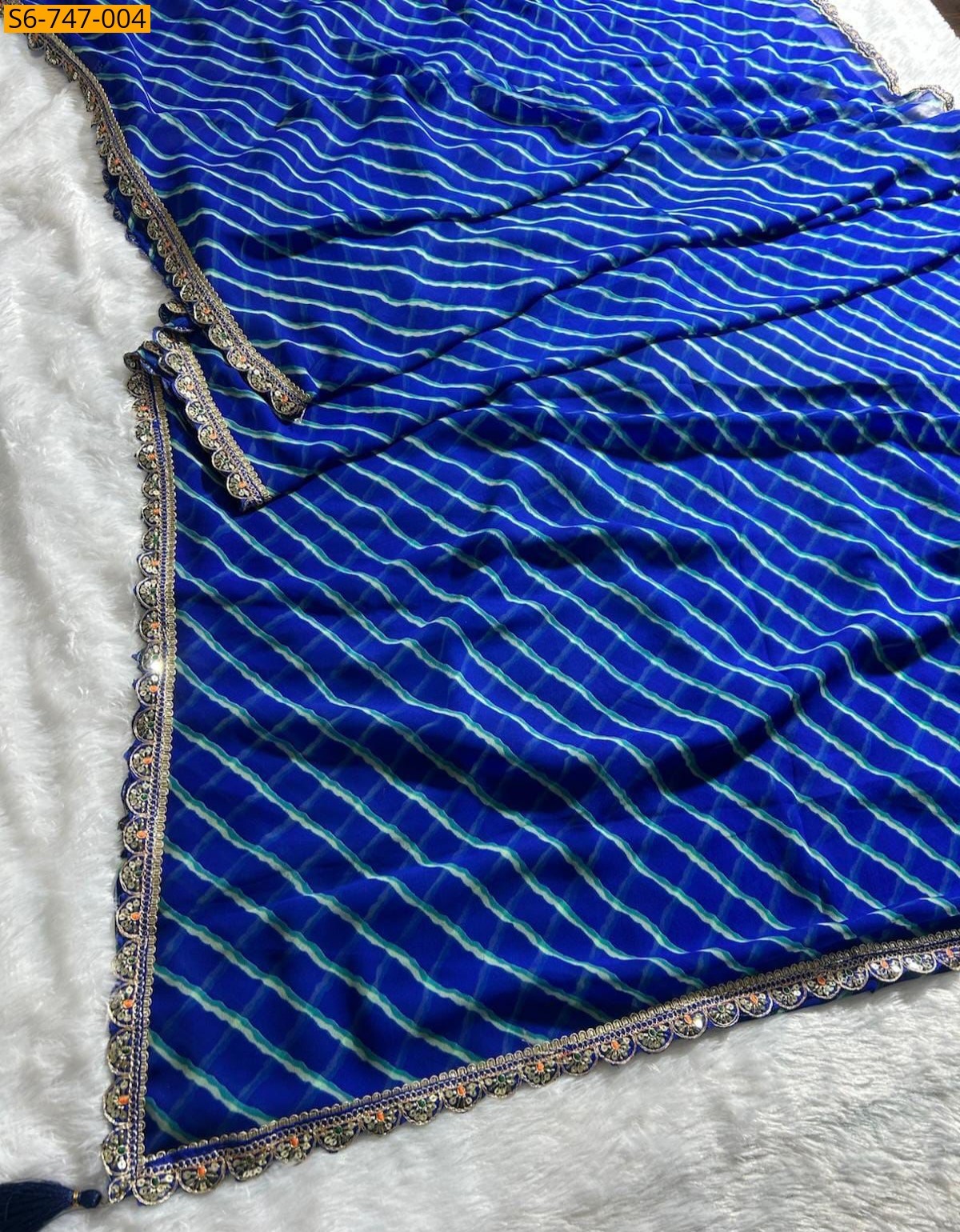 Blue Fancy Georgette Saree