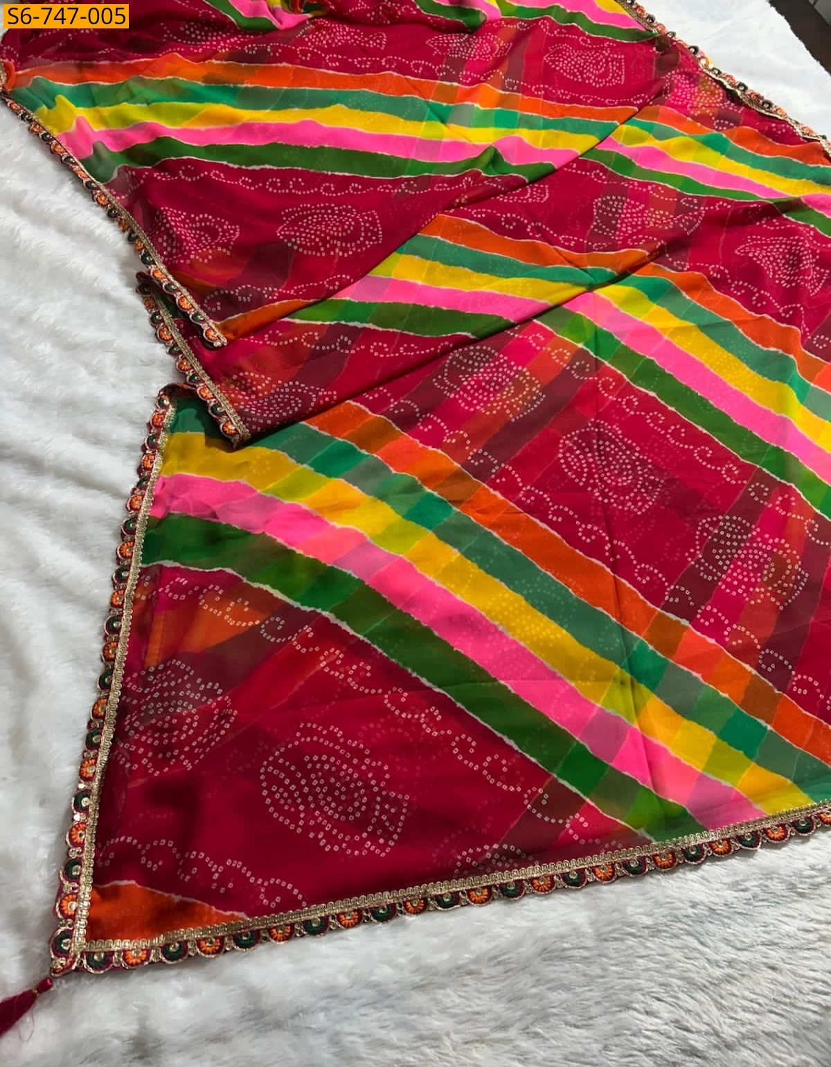 Red Fancy Georgette Saree