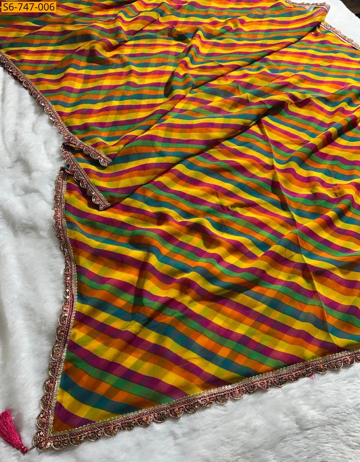 Multi Color Fancy Georgette Saree