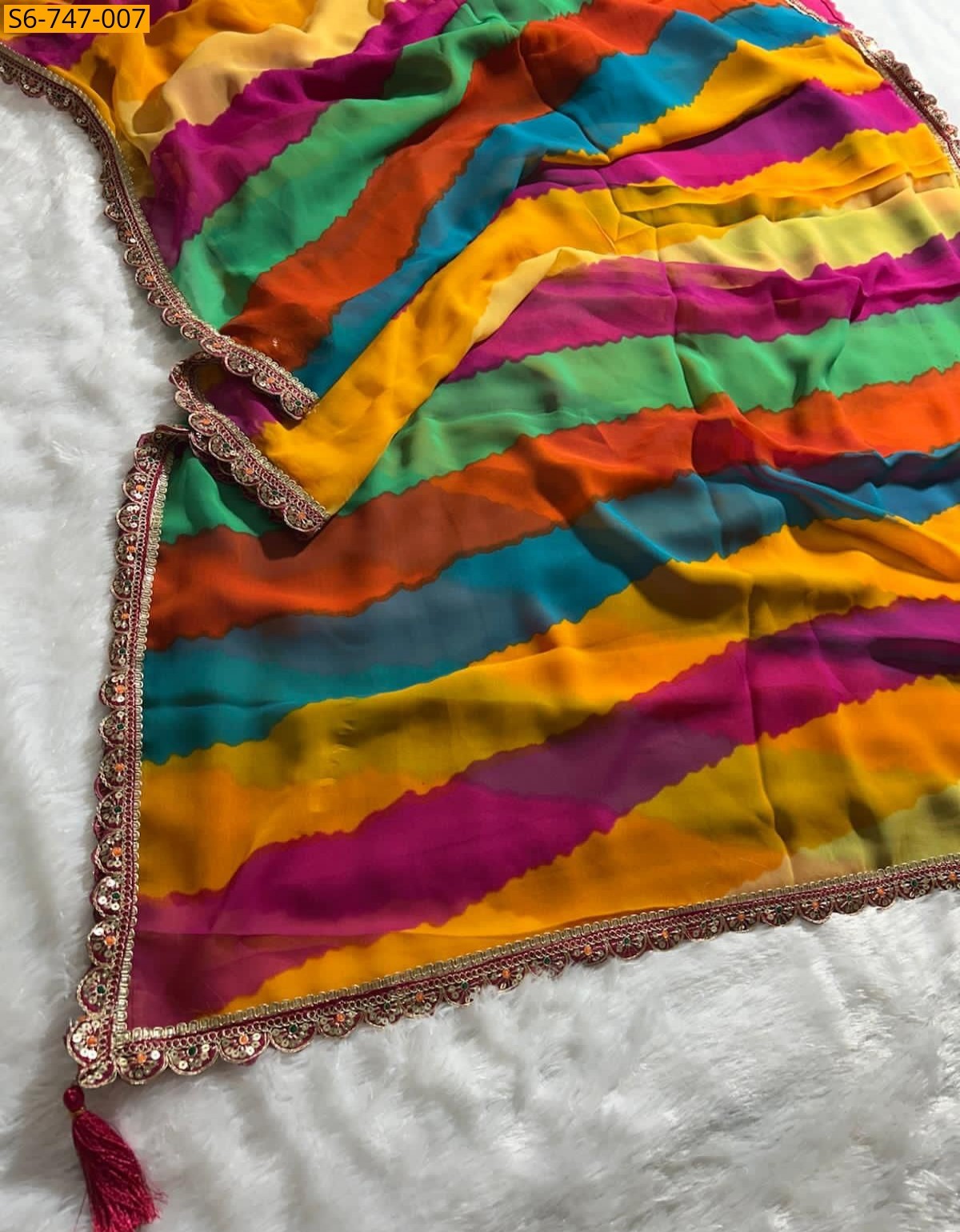 Multi Color Fancy Georgette Saree