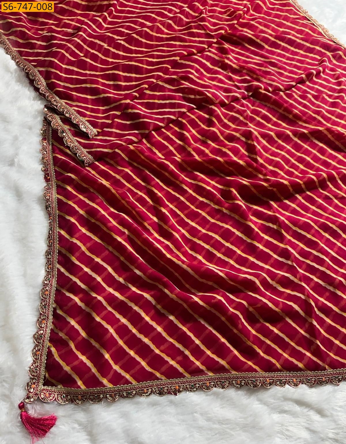 Red Fancy Georgette Saree