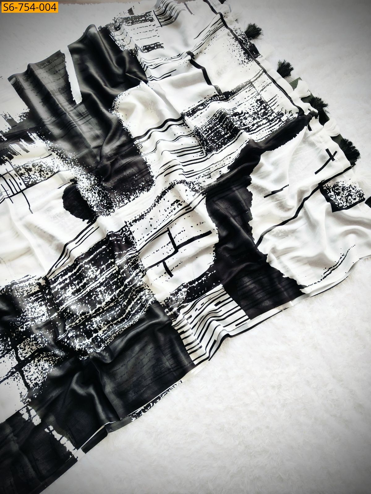 White Fancy Marshmallow Georgette Saree