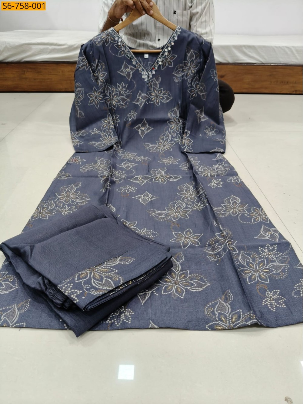 Handwork Straight Kurti With Pant Set