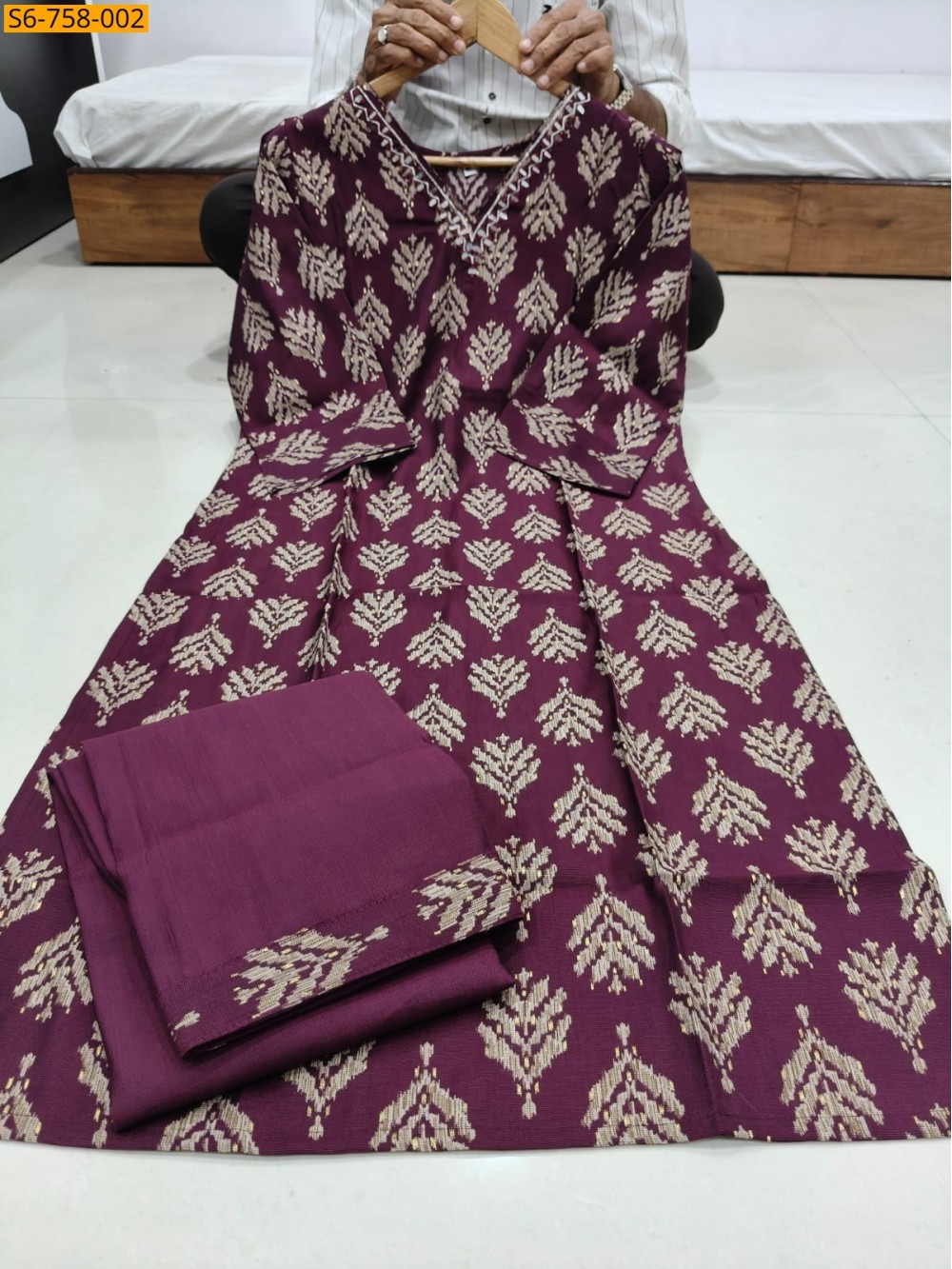 Handwork Straight Kurti With Pant Set