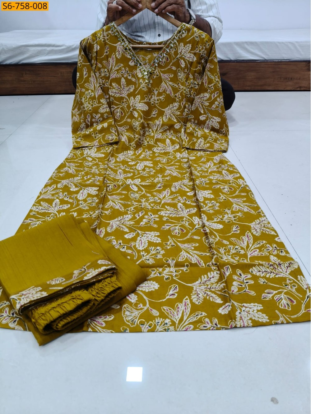 Handwork Straight Kurti With Pant Set