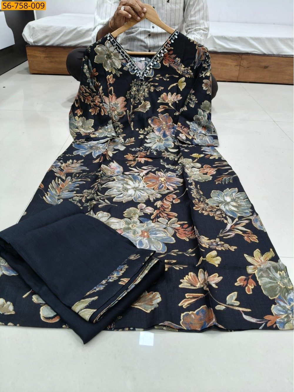 Handwork Straight Kurti With Pant Set