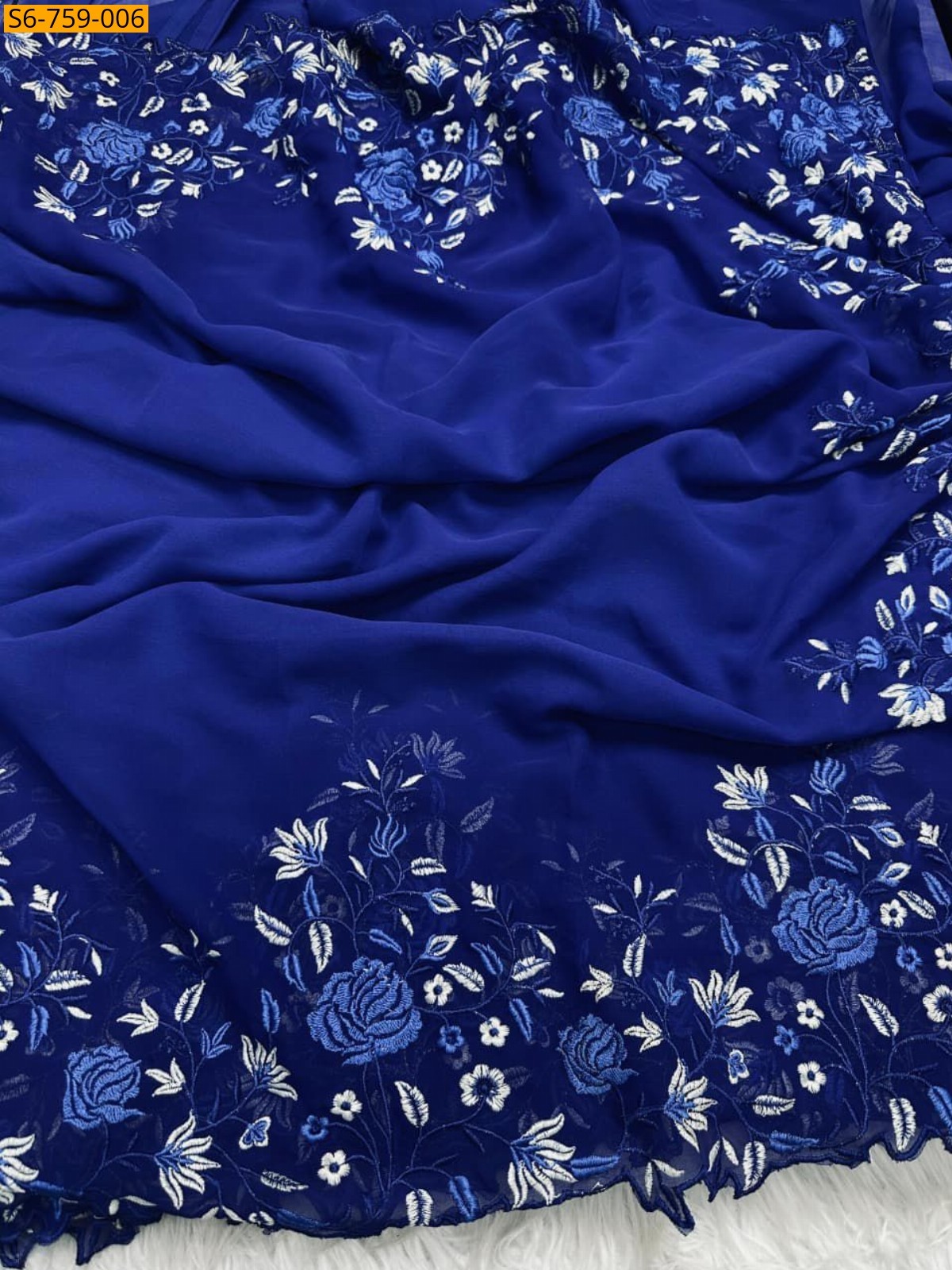 Blue Fancy Georgette Sarees