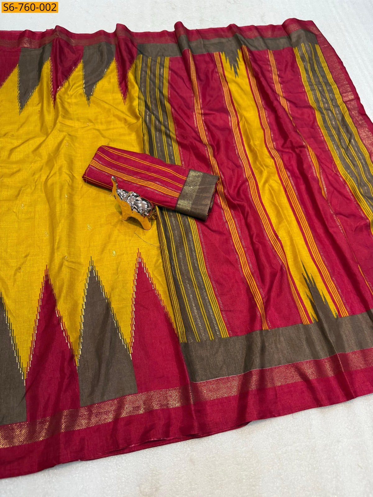 Musatard Fancy Dola Silk Sarees