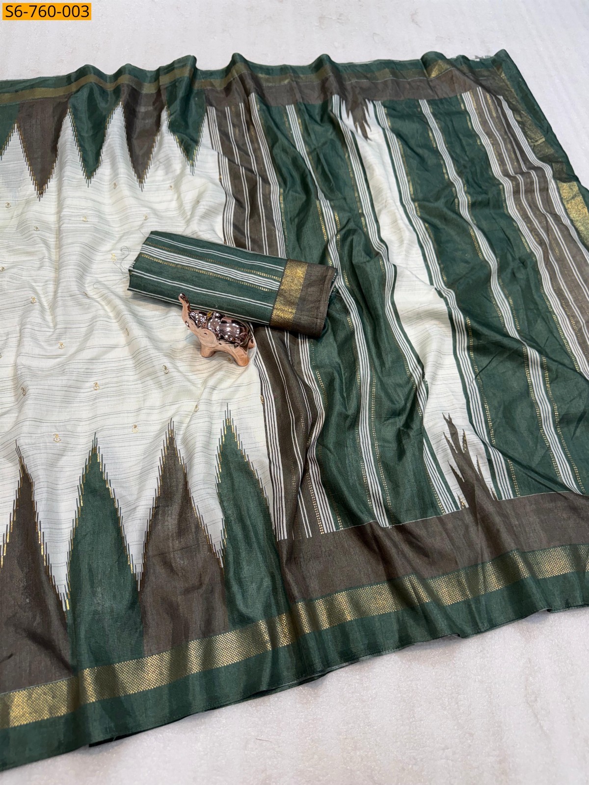 White Fancy Dola Silk Sarees