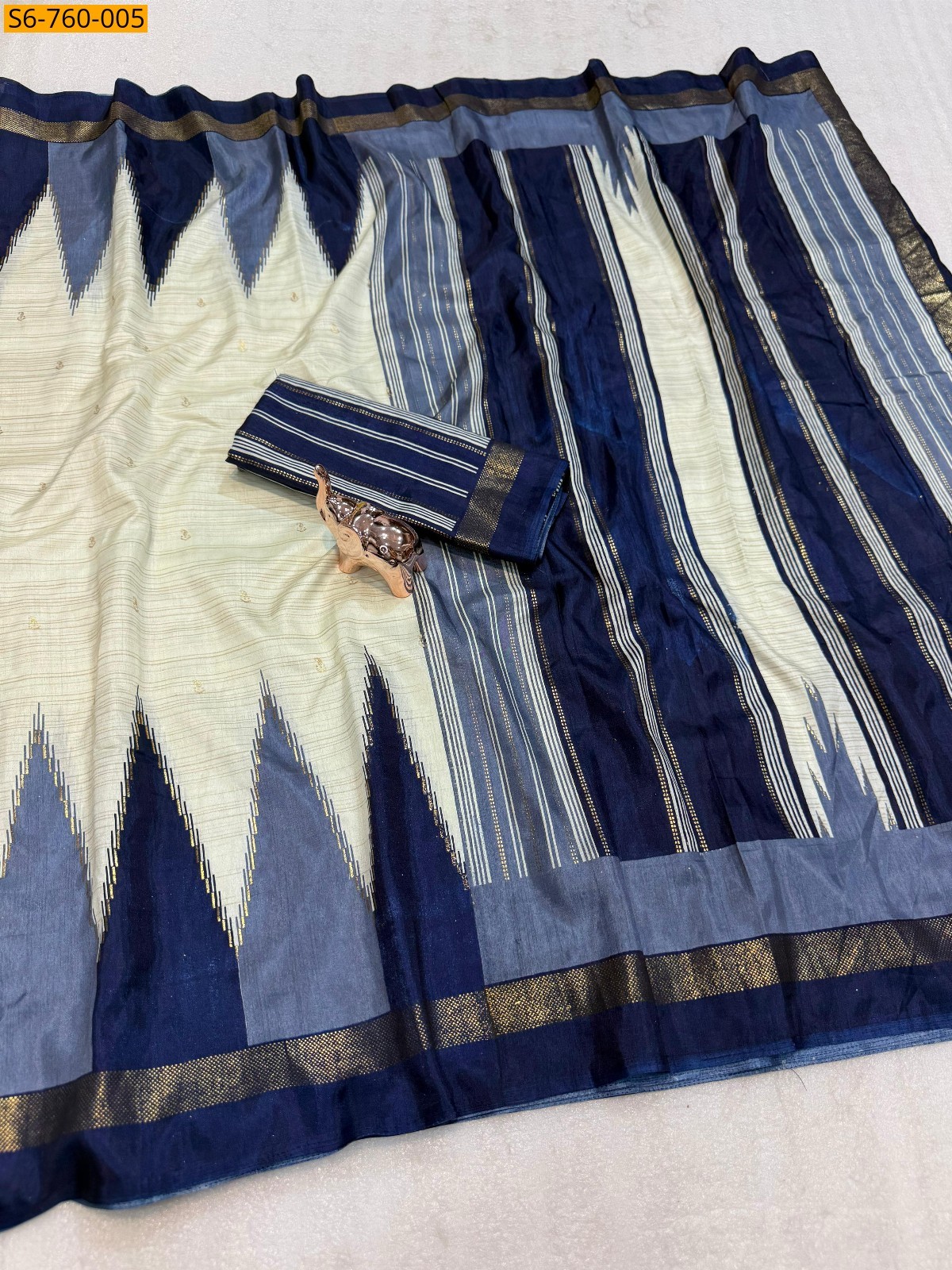 Half White Fancy Dola Silk Sarees