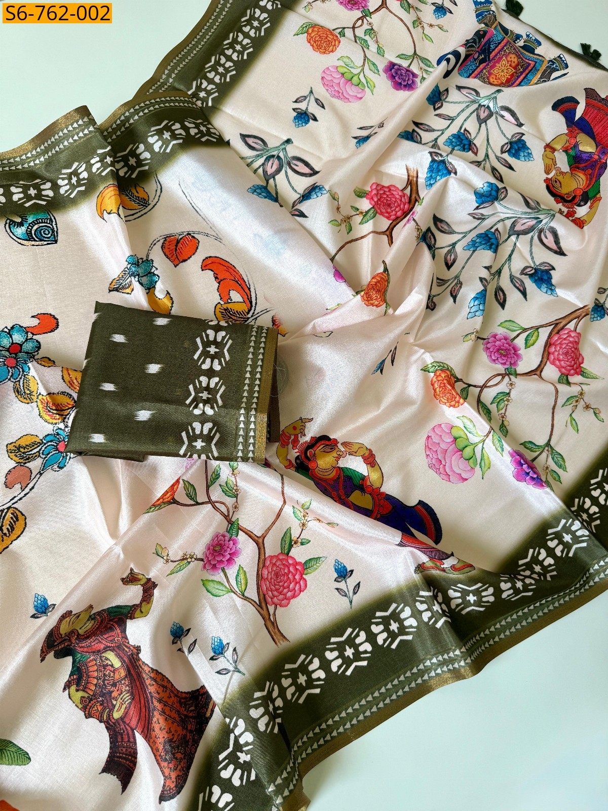 Green Soft Tusser Silk Sarees