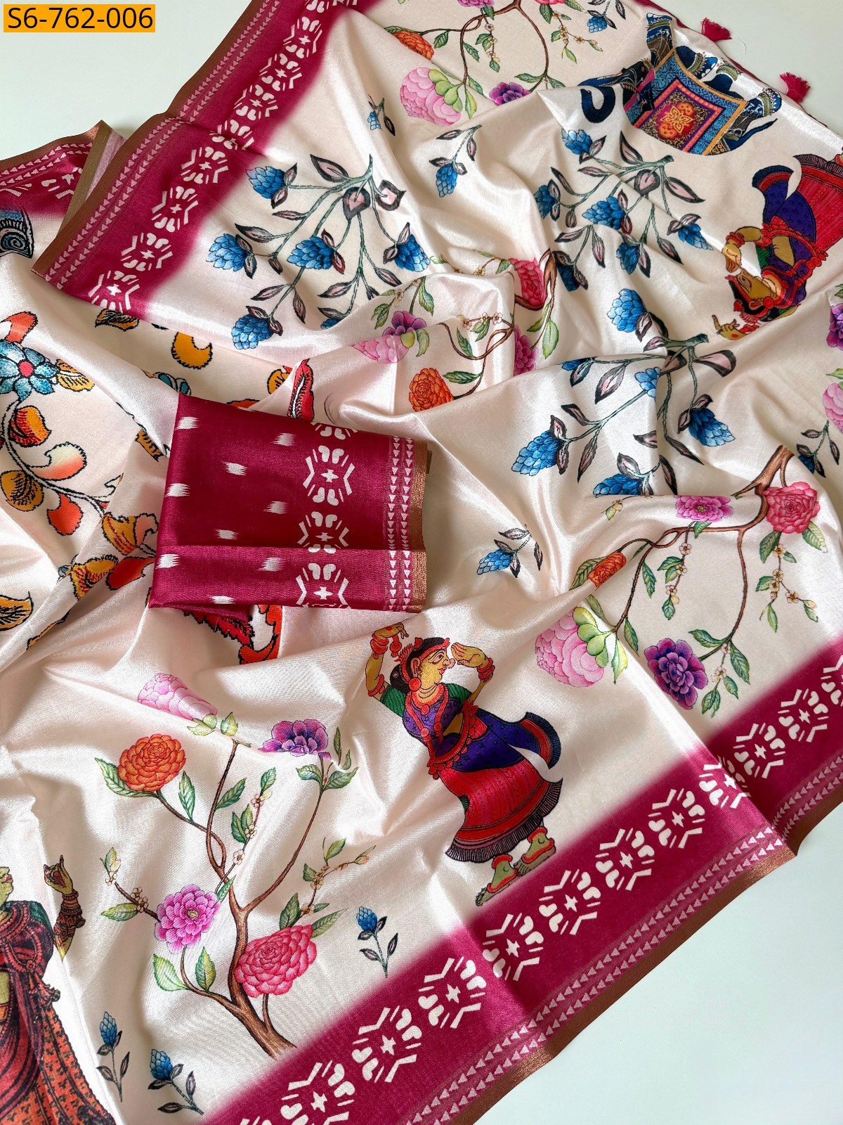 Pink Soft Tusser Silk Sarees