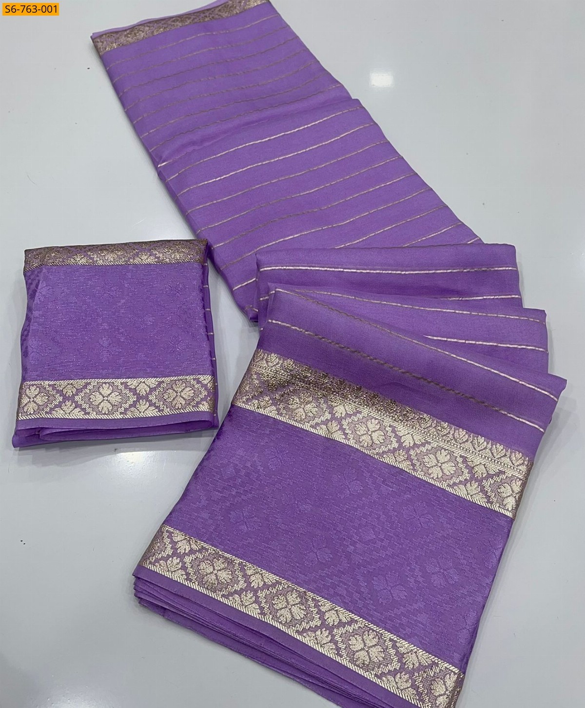 Violet Viscose Georgette Saree