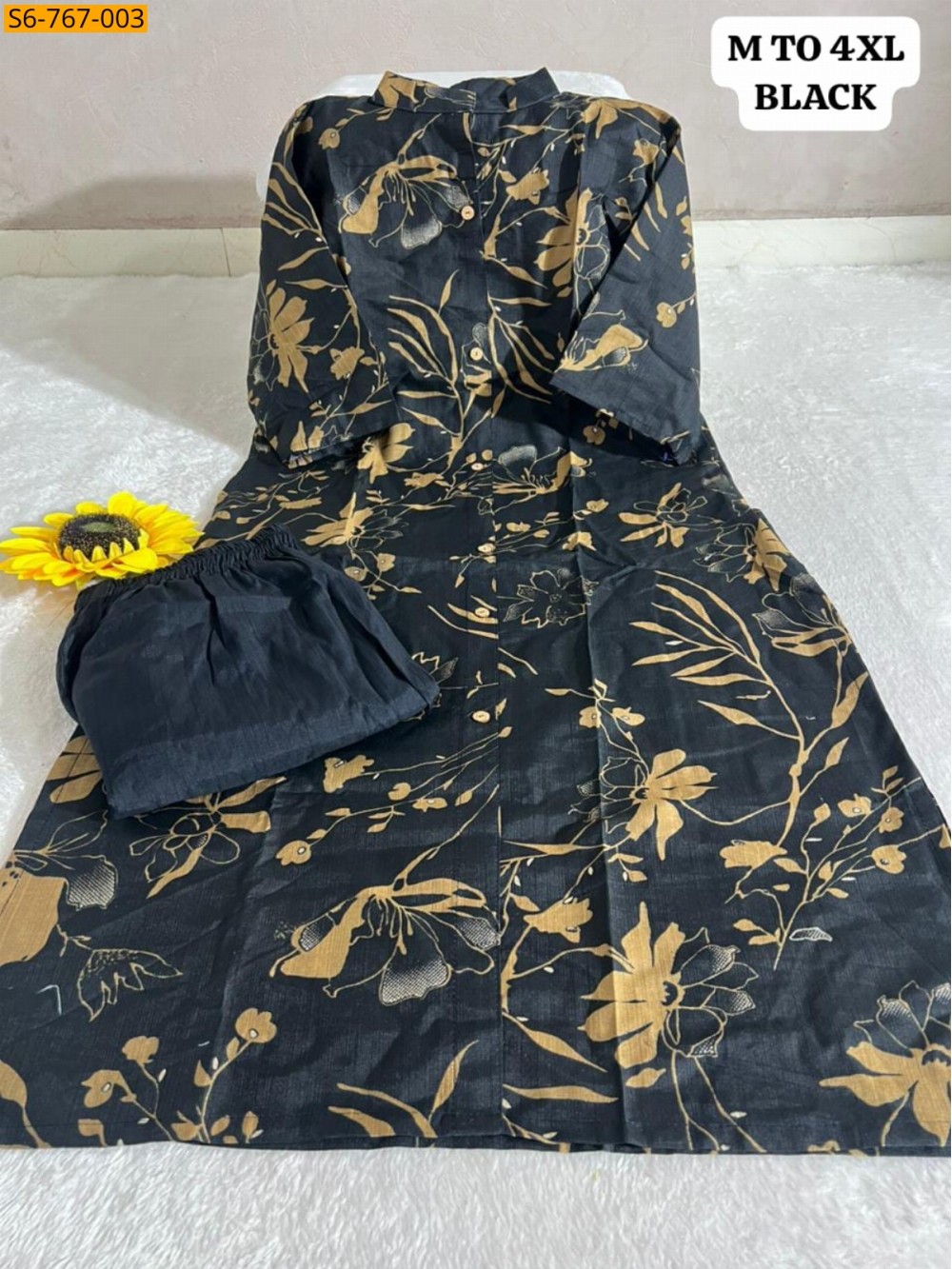 Fancy Cotton Aline kurti With Ankle length Pant