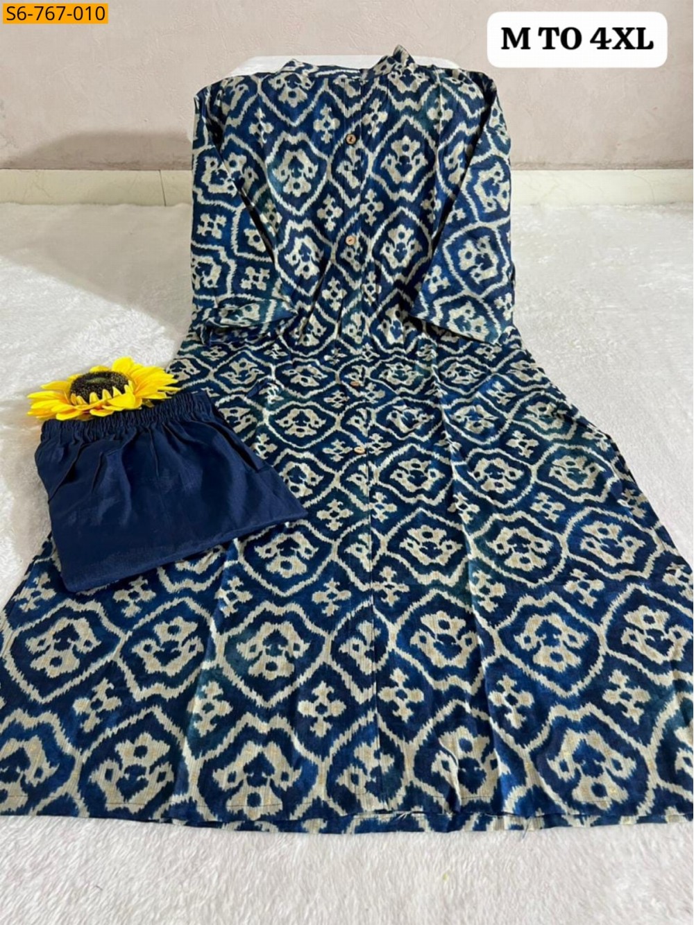 Fancy Cotton Aline kurti With Ankle length Pant