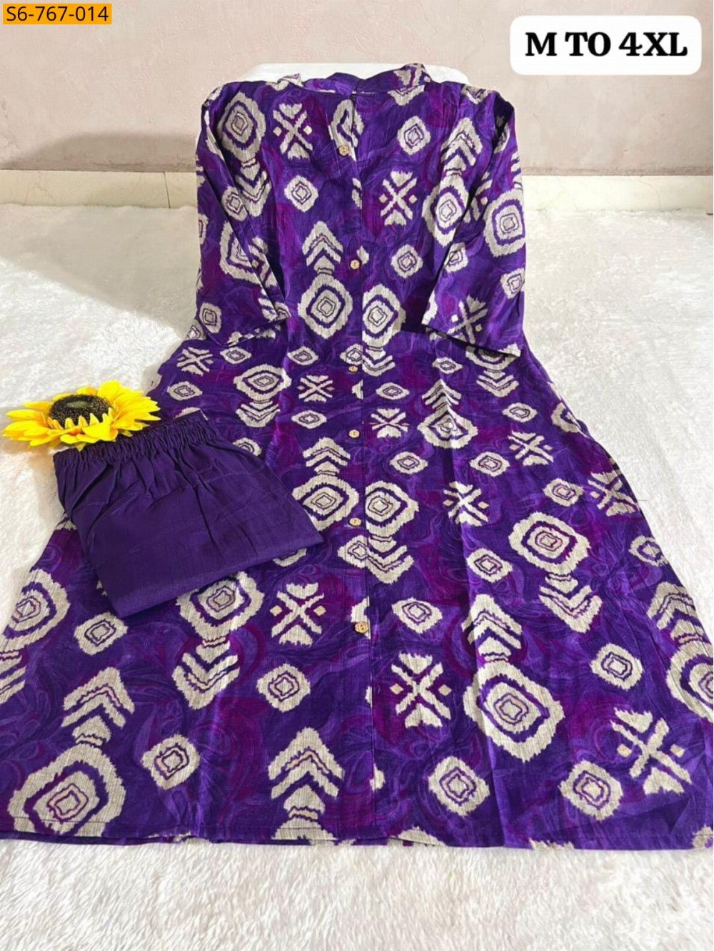 Fancy Cotton Aline kurti With Ankle length Pant