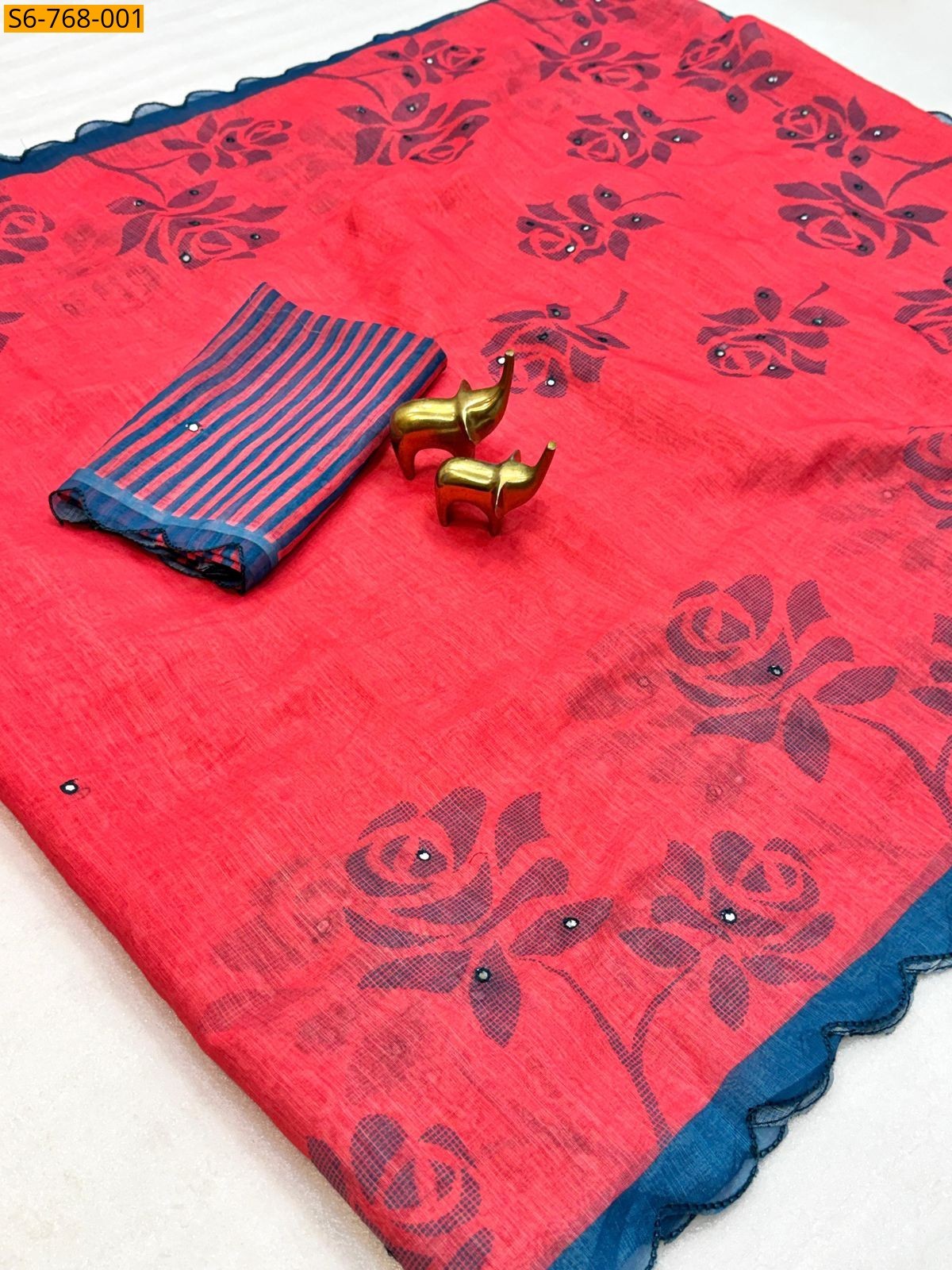 Pink Fancy Soft Linen Cotton Sarees