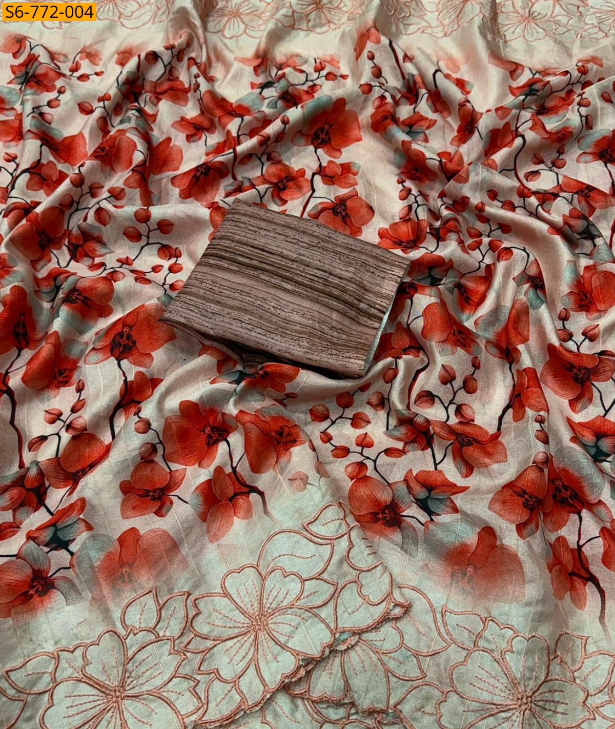 Cream Fancy tussar silk sarees