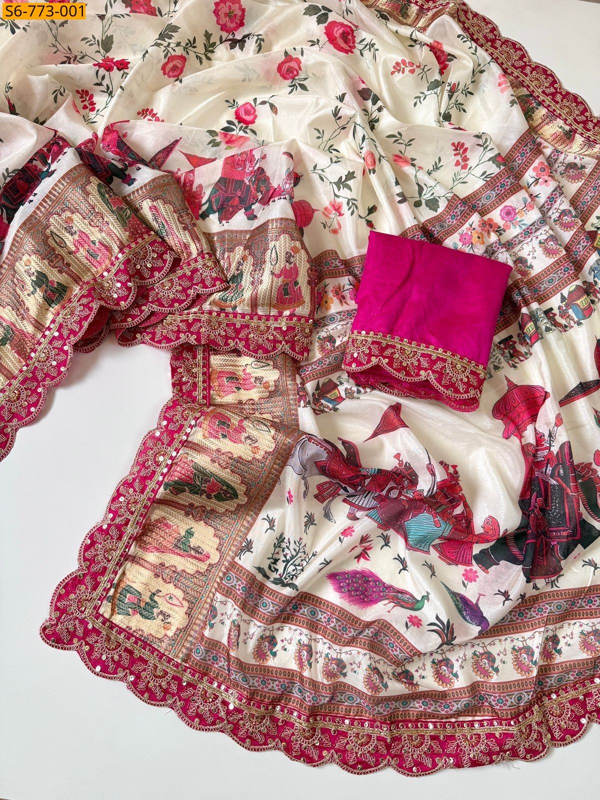 White Fancy Dola Banarasi silk sarees