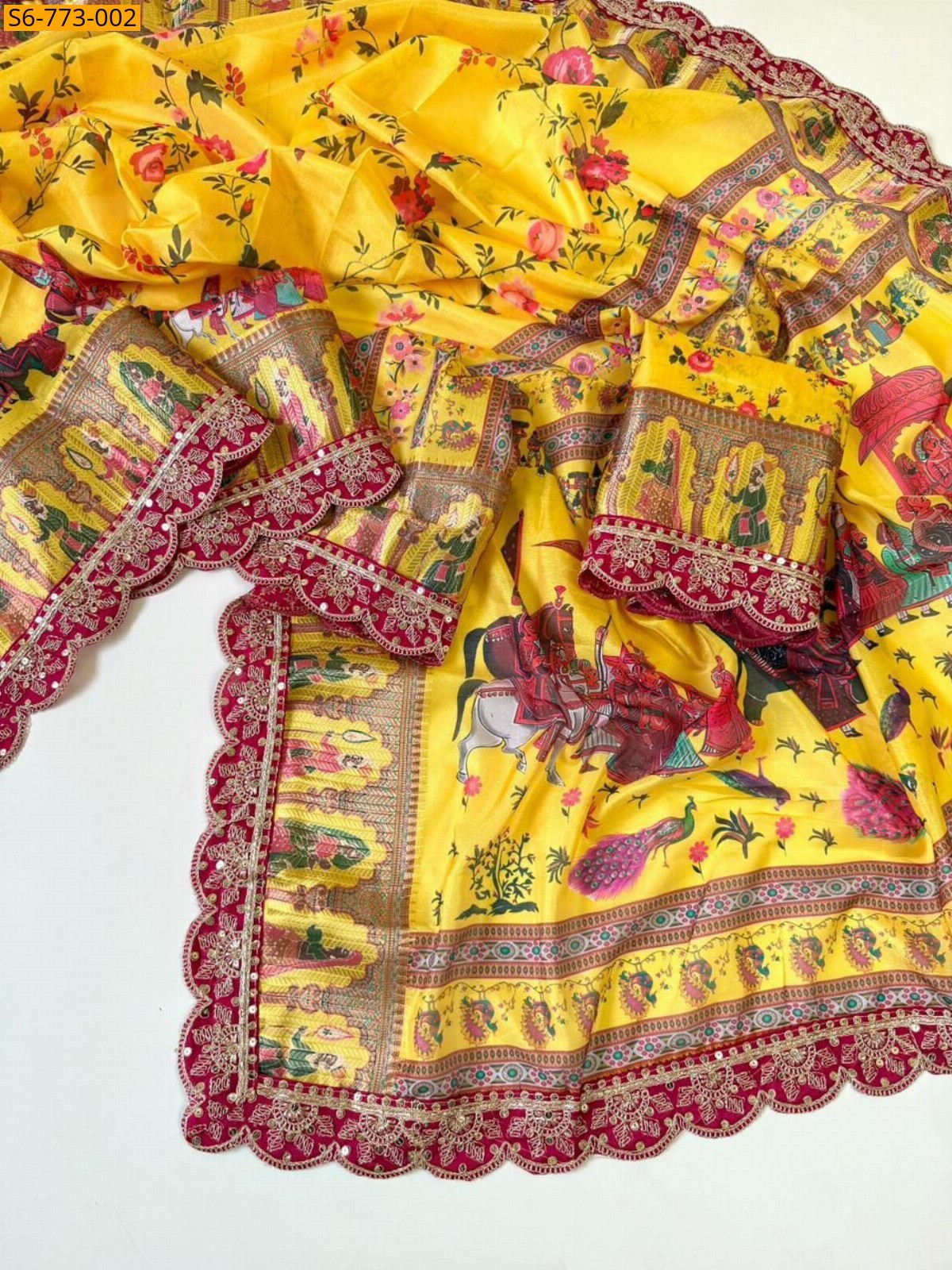 Yellow Fancy Dola Banarasi silk sarees