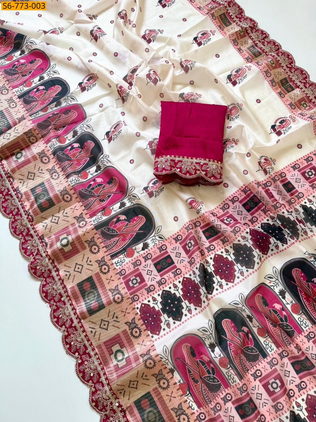 White Fancy Dola Banarasi silk sarees