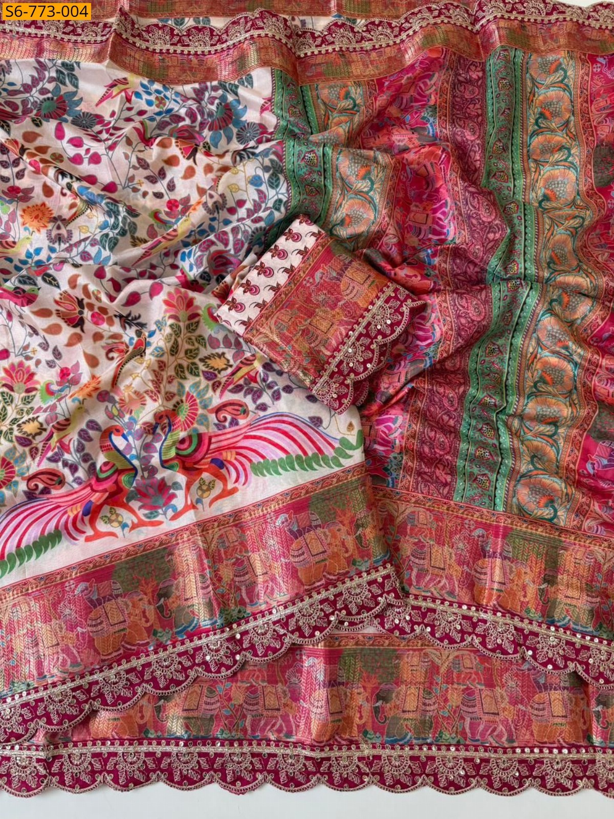 Off white Fancy Dola Banarasi silk sarees