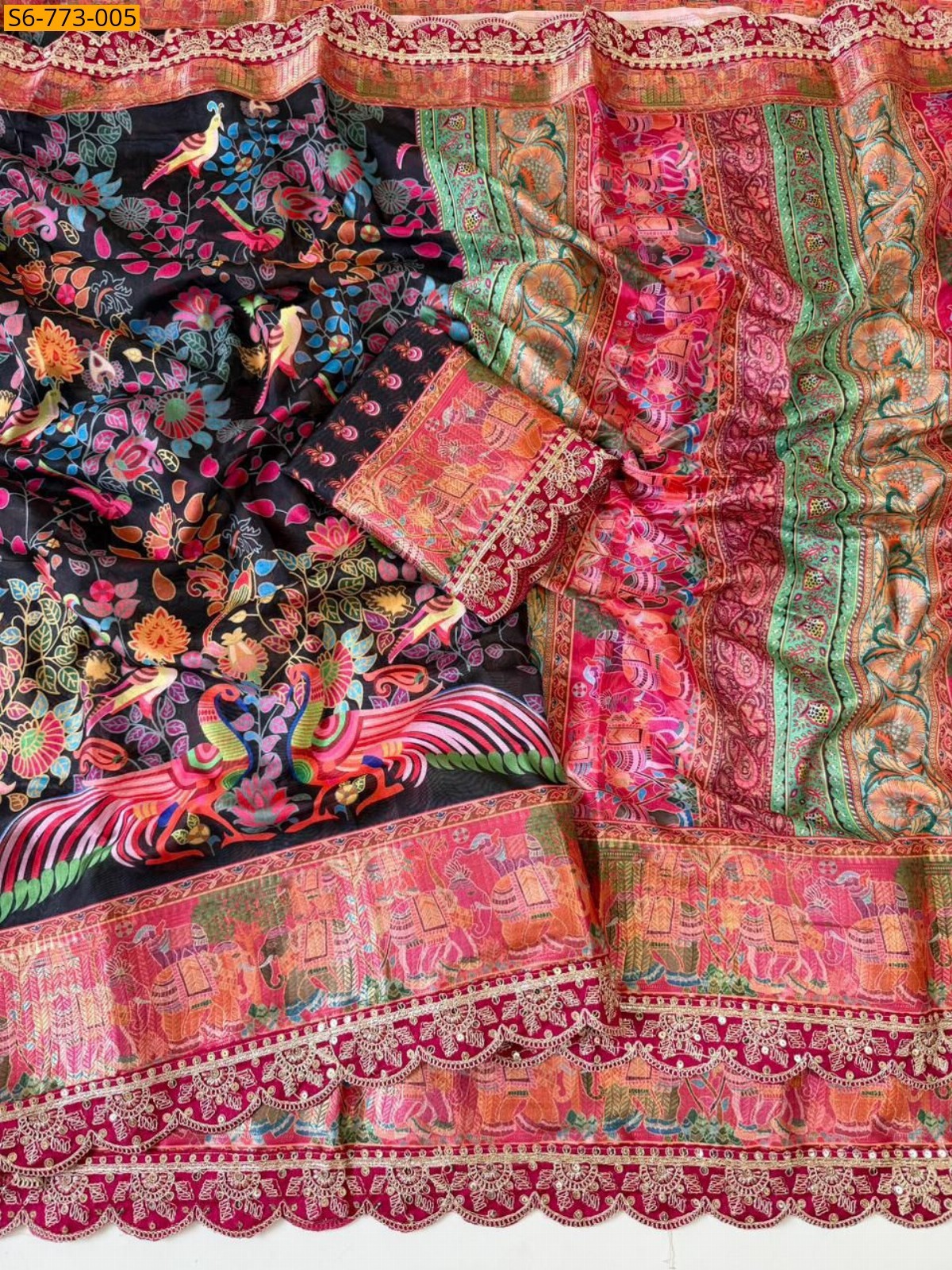 Black Fancy Dola Banarasi silk sarees